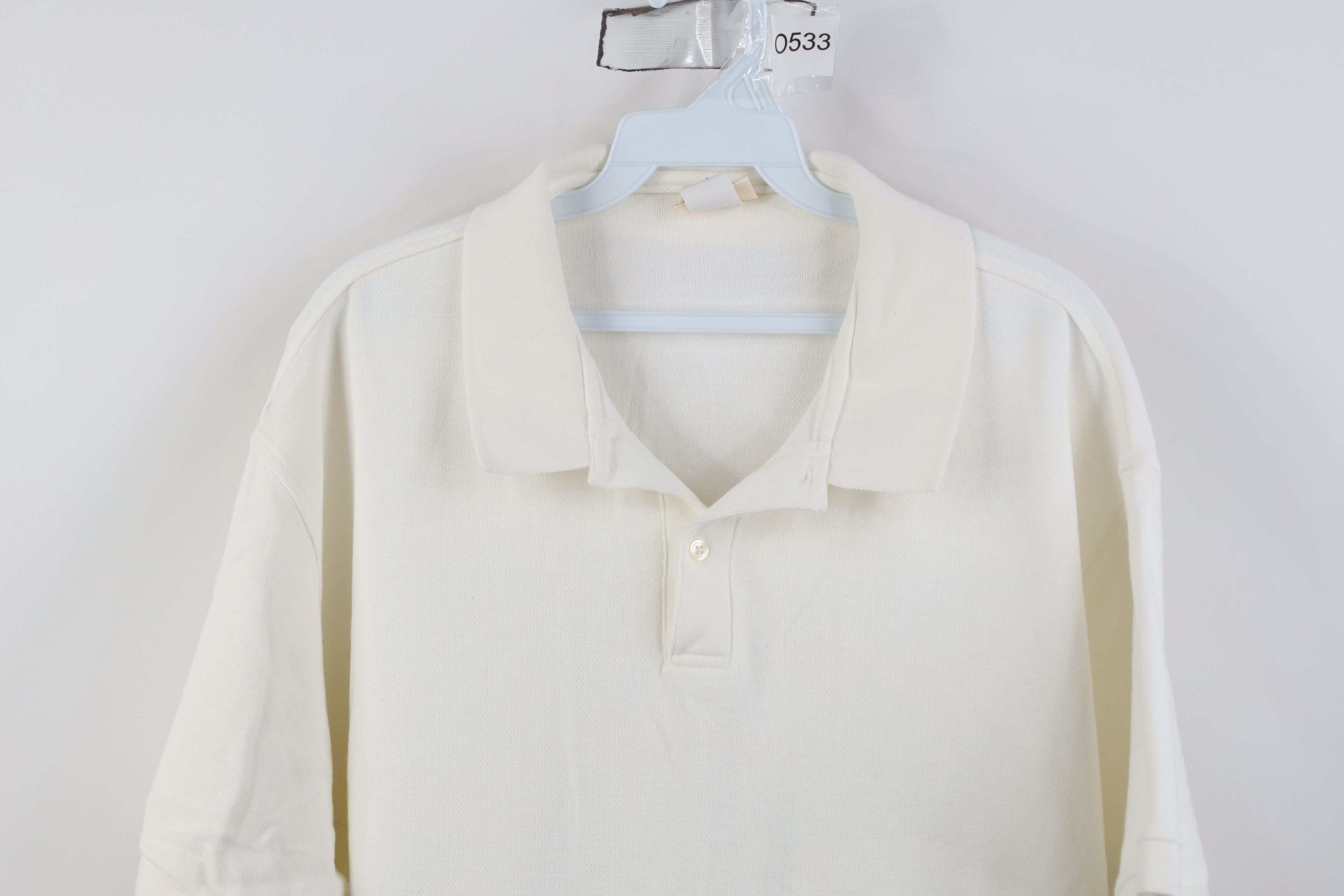 L.L. Bean Vintage 90s LL Bean Knit Collared Golf Polo White USA Size US XL / EU 56 / 4 - 2 Thumbnail