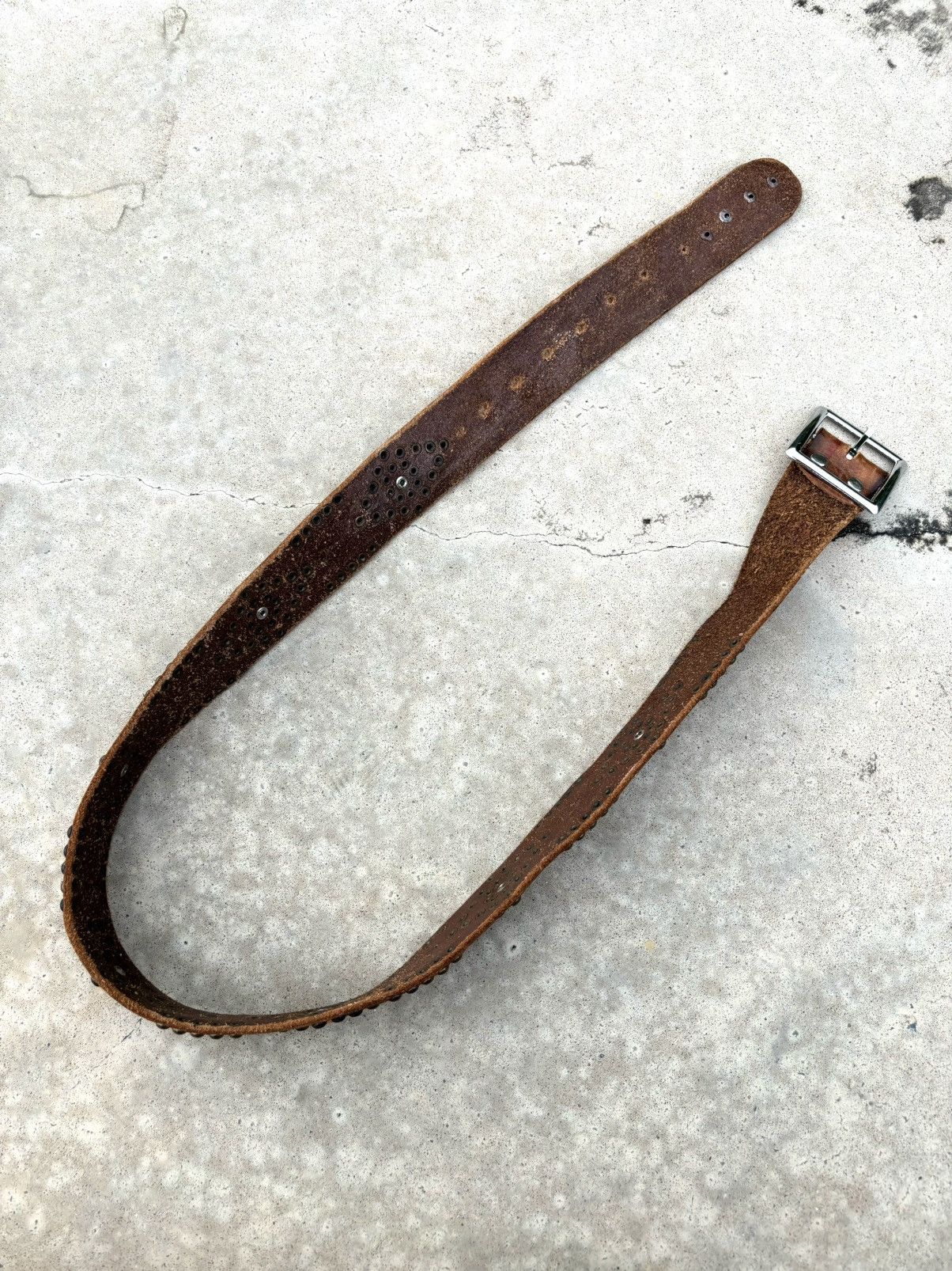 Japanese Brand Leather Design Studded Belt Rare size 35-40 Size ONE SIZE - 11 Thumbnail