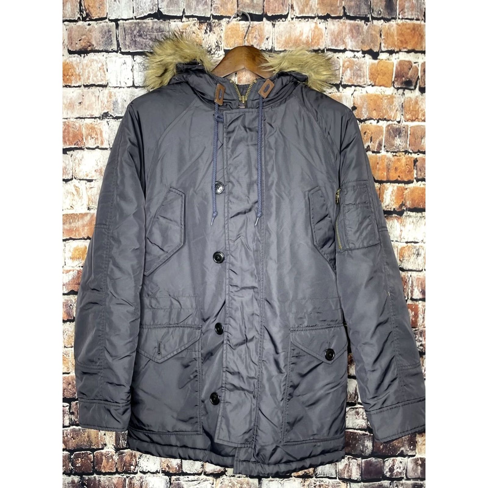 J.Crew J Crew N3B Military Parka Jacket Coat Mens Small Fur Navy Size US S / EU 44-46 / 1 - 6 Thumbnail