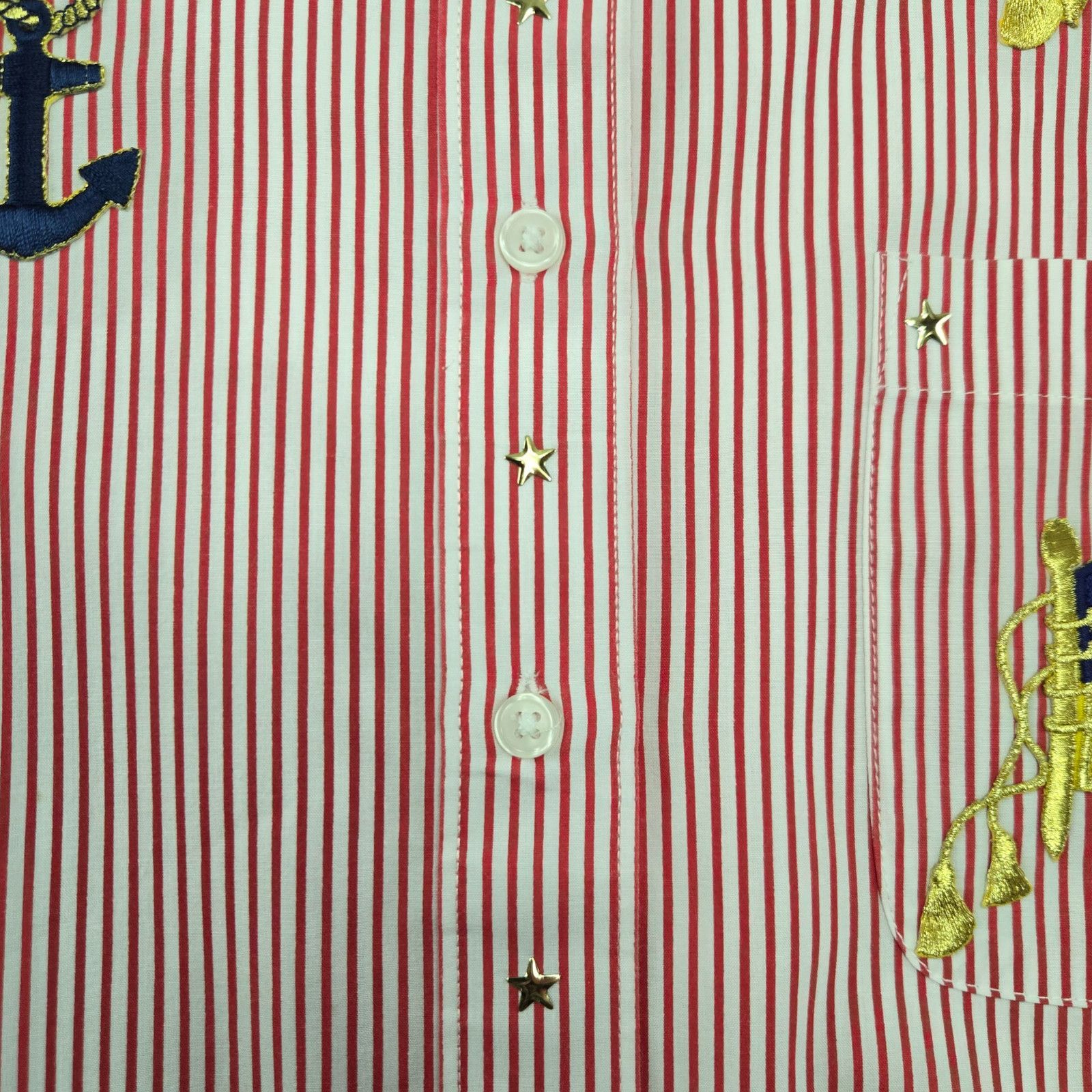 Other Y2K Las Olas Red Striped Nautical Button Down Shirt Size Med Size M / US 6-8 / IT 42-44 - 7 Thumbnail