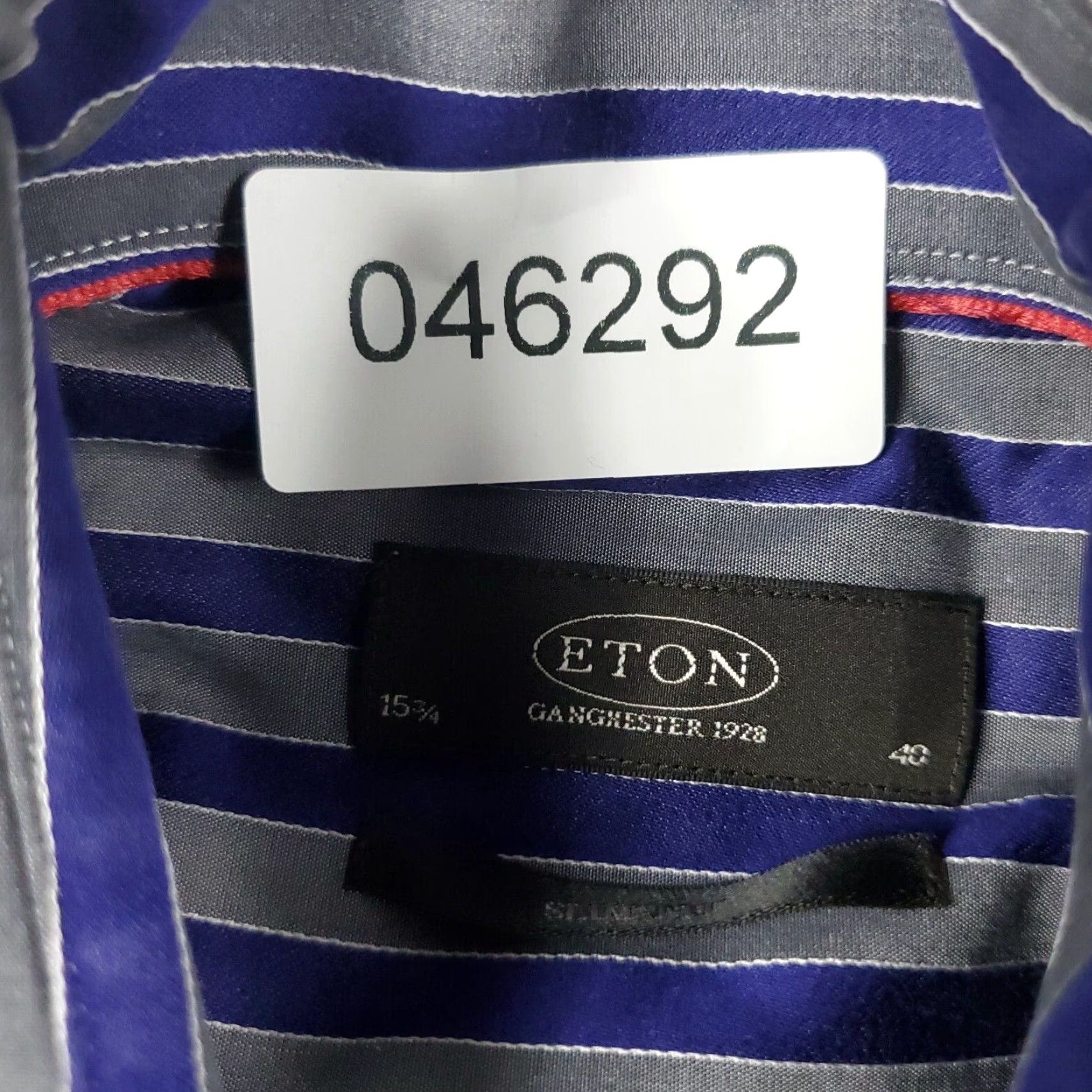 Eton VINTAGE Etón Dress Shirt Mens Size 15.5 Blue Striped Long Sleeve Business Casual Formal Size 40R - 6 Thumbnail