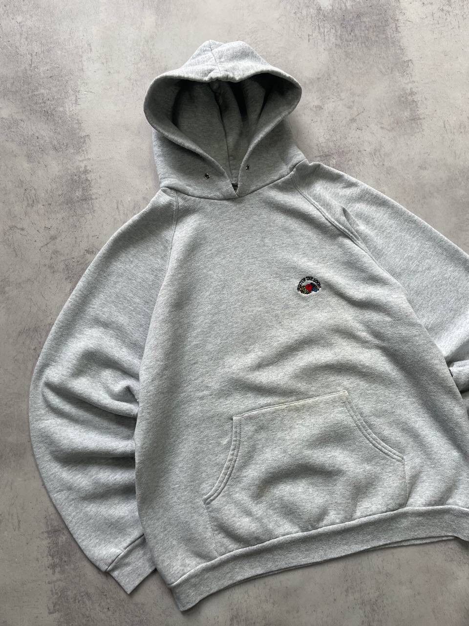 Fruit Of The Loom × Vintage Vintage 90s Fruit Of The Loom Blank Baggy Hoodie Y2K Size US L / EU 52-54 / 3 - 2 Thumbnail