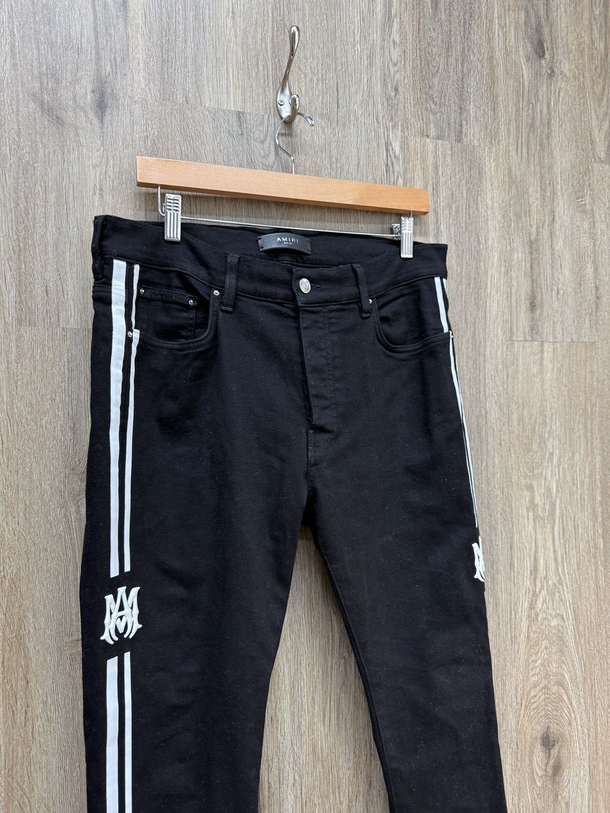 Amiri Amiri Black M Logo Denim Jeans Size US 34 / EU 50 - 3 Thumbnail