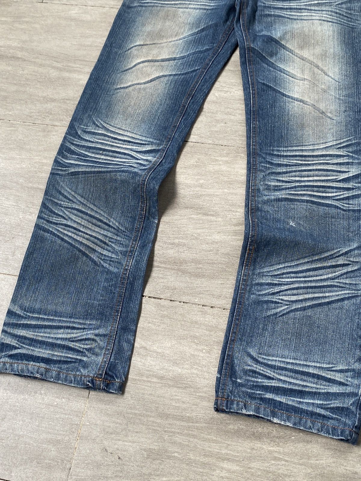 Japanese Brand 🔥BINDING NOW❗️Rhyme Jeans Whiskered Denim Size US 30 / EU 46 - 3 Thumbnail