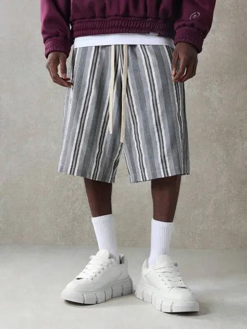 Jean Vintage Stripe Y2K Retro shorts Size US 32 / EU 48 - 3 Thumbnail