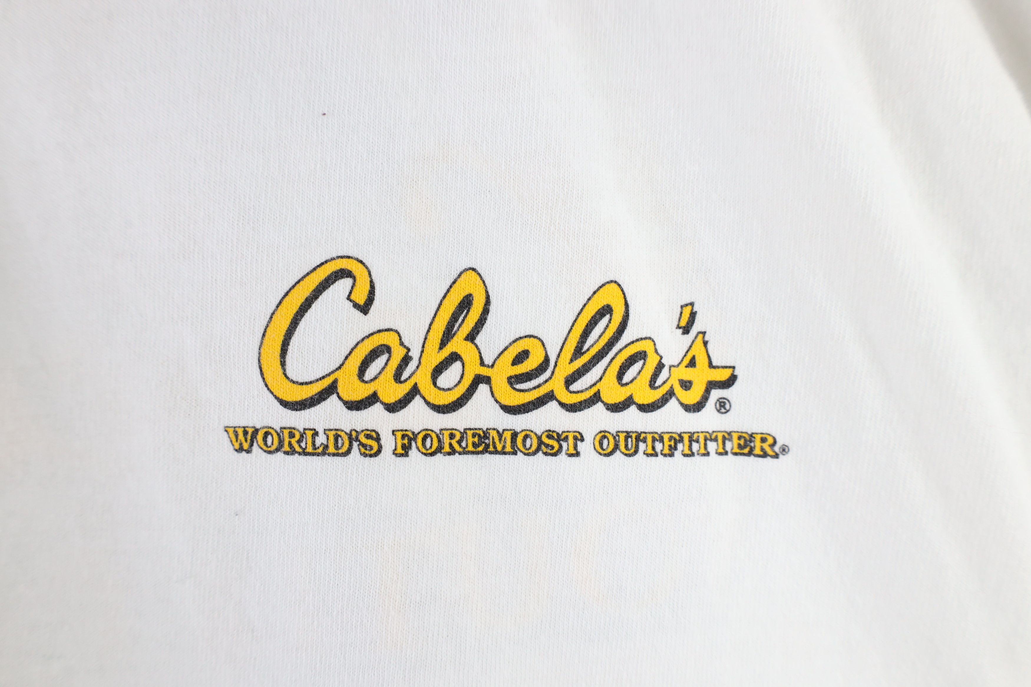 Cabelas × Vintage Vintage Cabelas Spell Out Short Sleeve T-Shirt White Cotton Size US M / EU 48-50 / 2 - 4 Thumbnail
