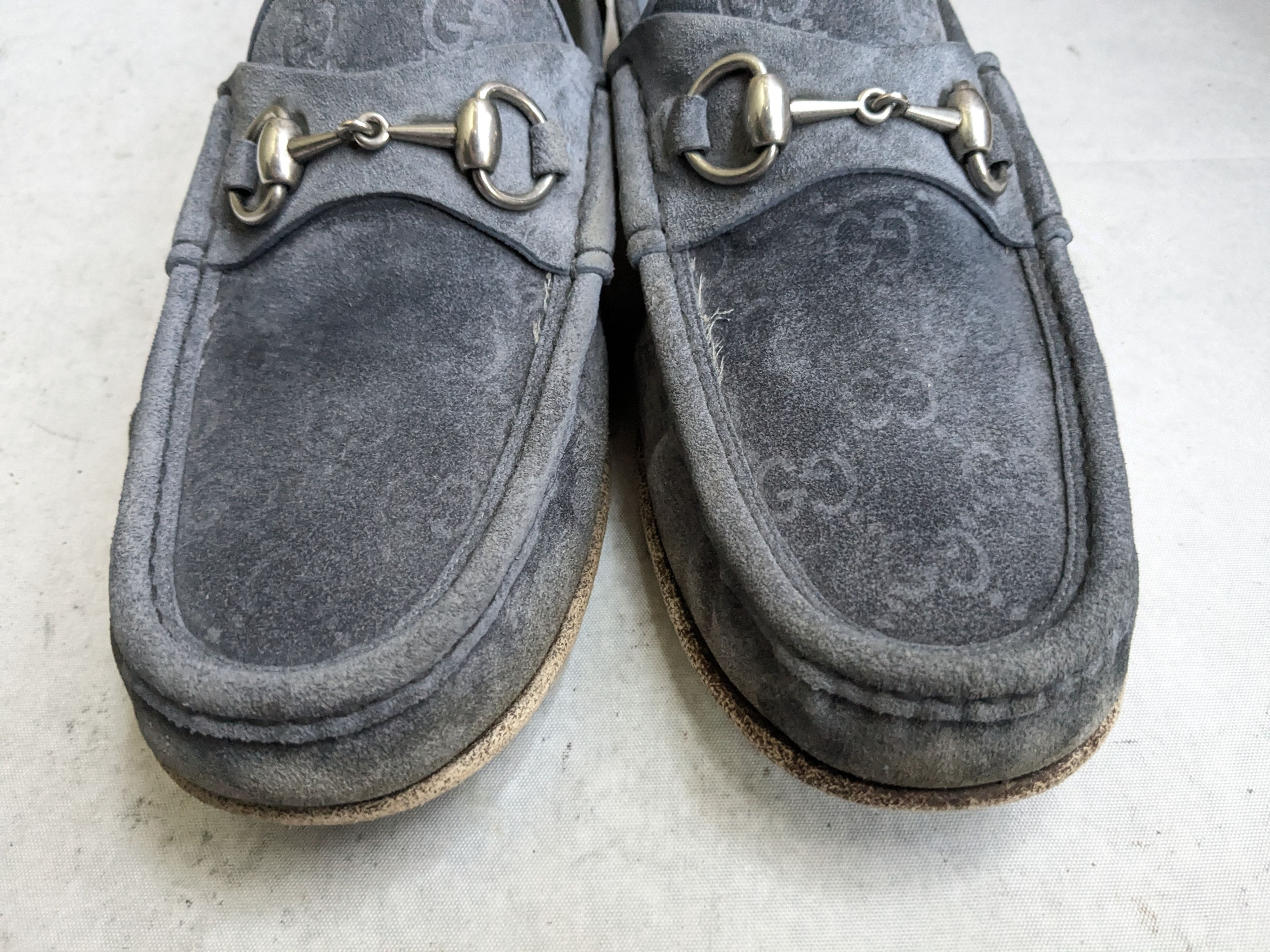Gucci Gucci Horsebit Loafers Blue Suede Monogram 9.5 Size US 9.5 / EU 42-43 - 4 Thumbnail