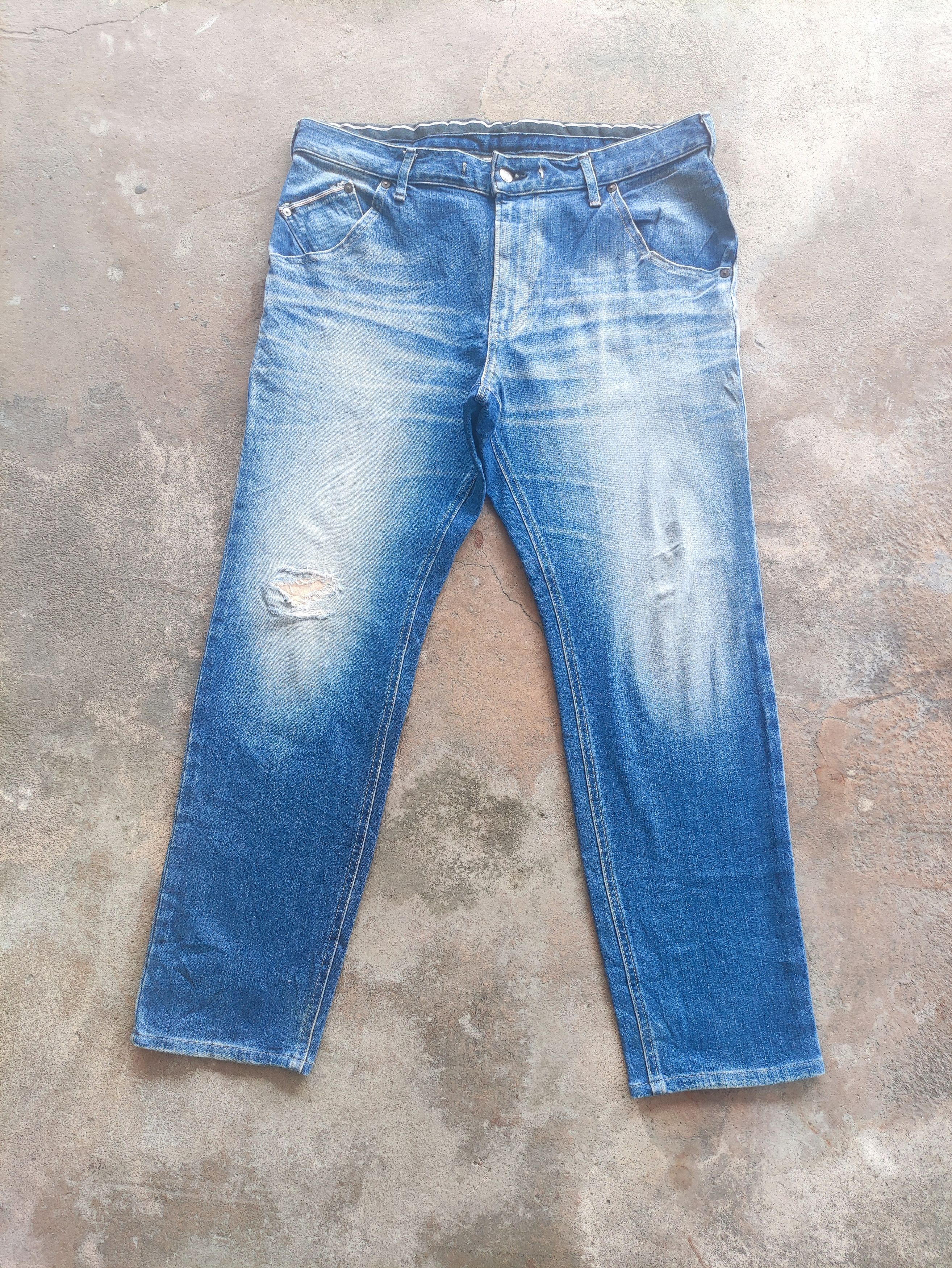 Edwin × Jean × Vintage Vintage Edwin Distressed Denim Faded Pants Jeans W38 Size US 38 / EU 54 - 2 Thumbnail