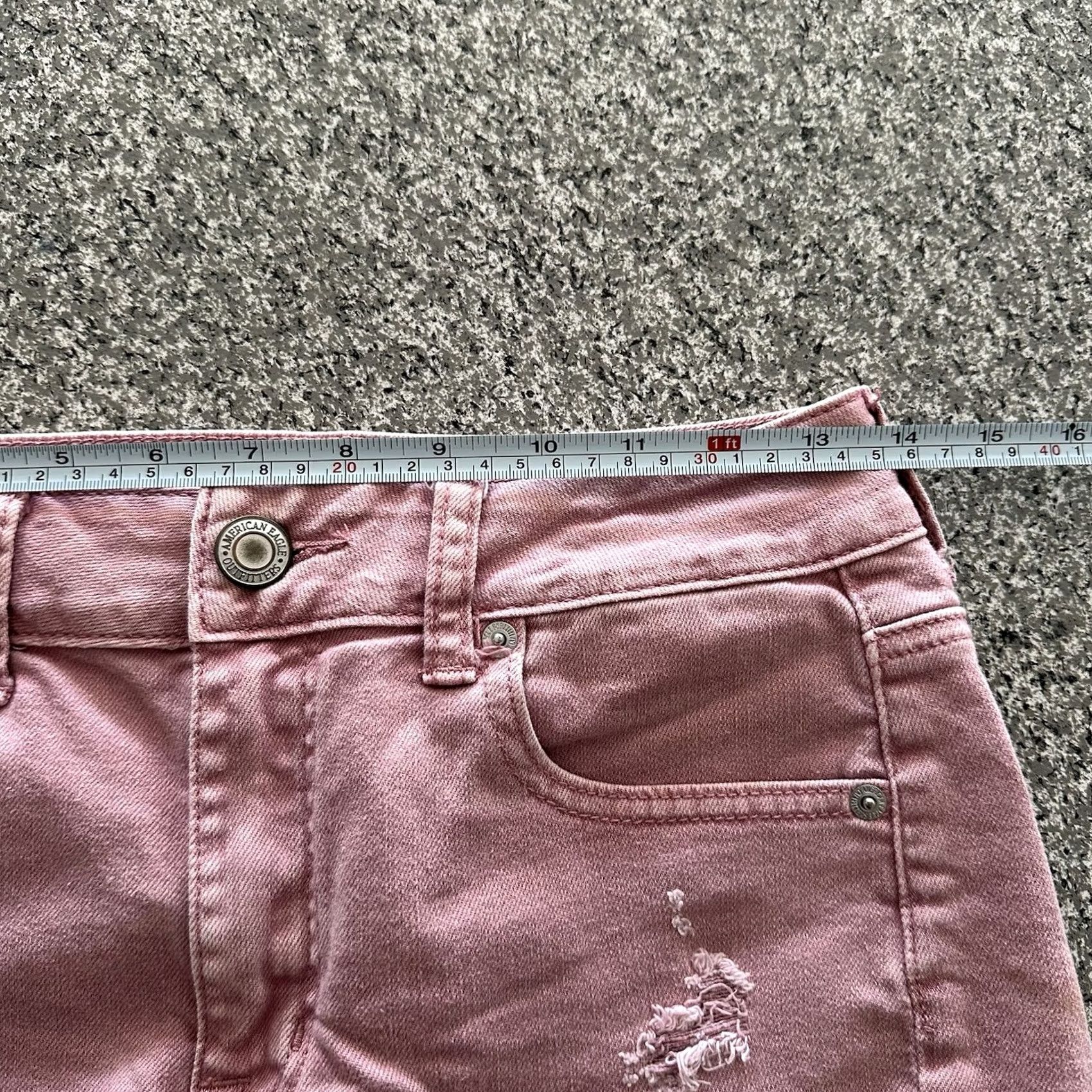 American Eagle Outfitters American Eagle Shorts Womens 2 Pink High Rise Cut-Off Slim Denim Stretch Shortie 27x2 Size 27" / US 4 / IT 40 - 5 Thumbnail