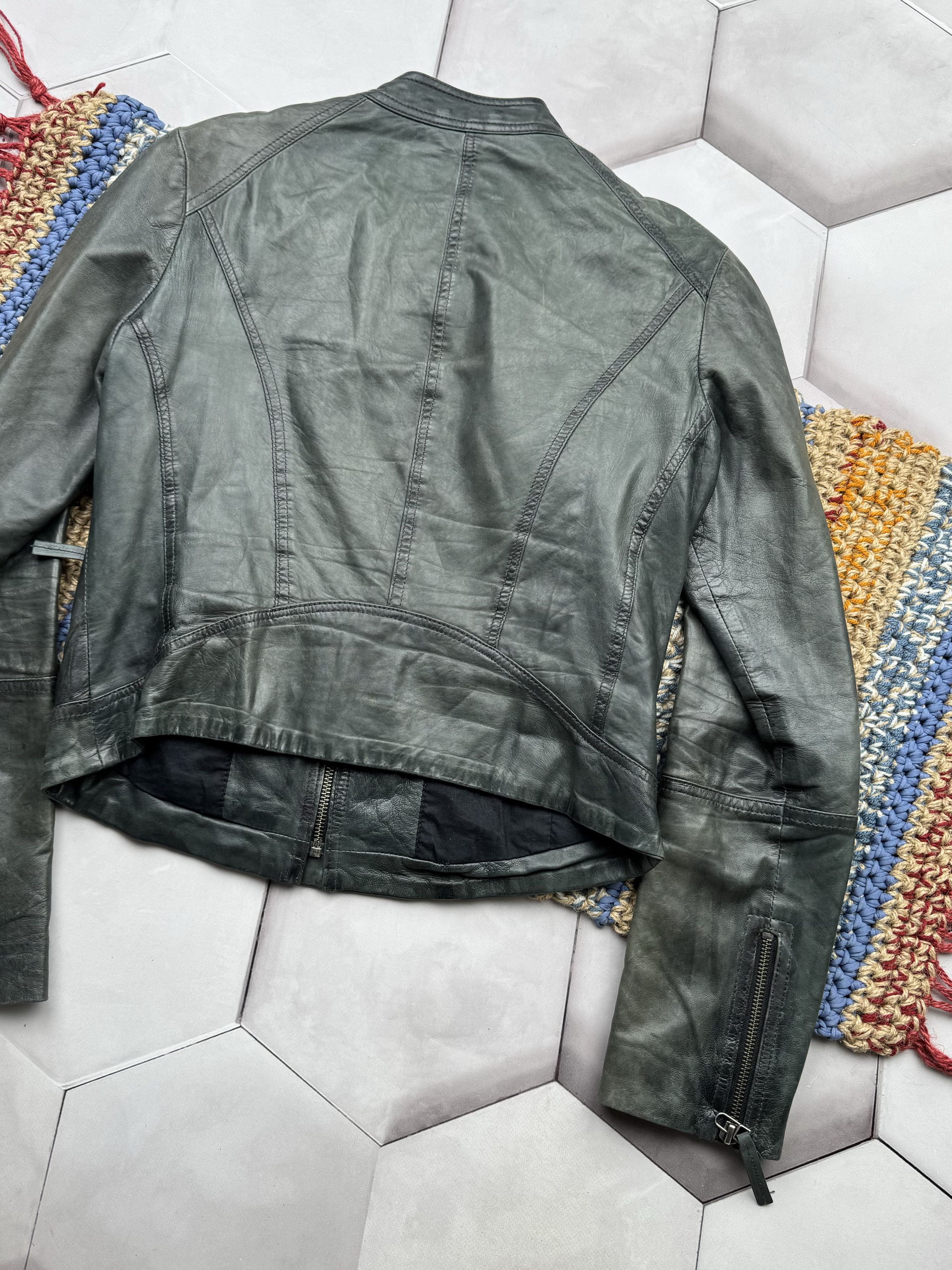 Vintage Vintage Faded Cropped Leather Jacket (E4) Size M / US 6-8 / IT 42-44 - 9 Thumbnail