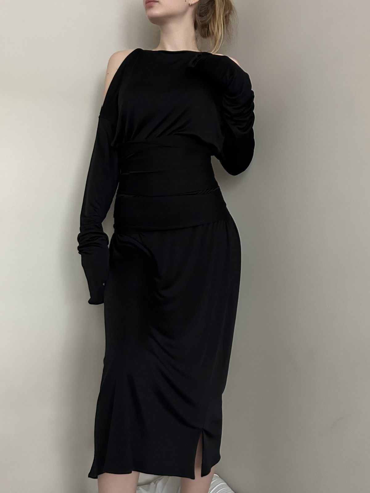 Yves Saint Laurent SS01 Vintage Tom Ford for YSL Runway Dress with Bondage Belt Size M / US 6-8 / IT 42-44 - 14 Thumbnail