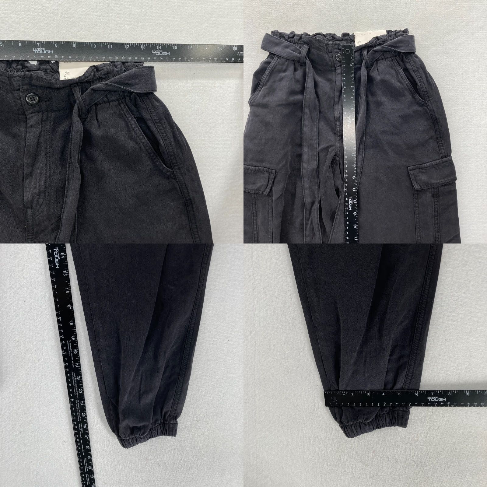 American Eagle Outfitters American Eagle Outfitters Joggers Women's 2 Black Lyocell Stretch Waist Tie Tapered Size 26" / US 2 / IT 38 - 8 Thumbnail