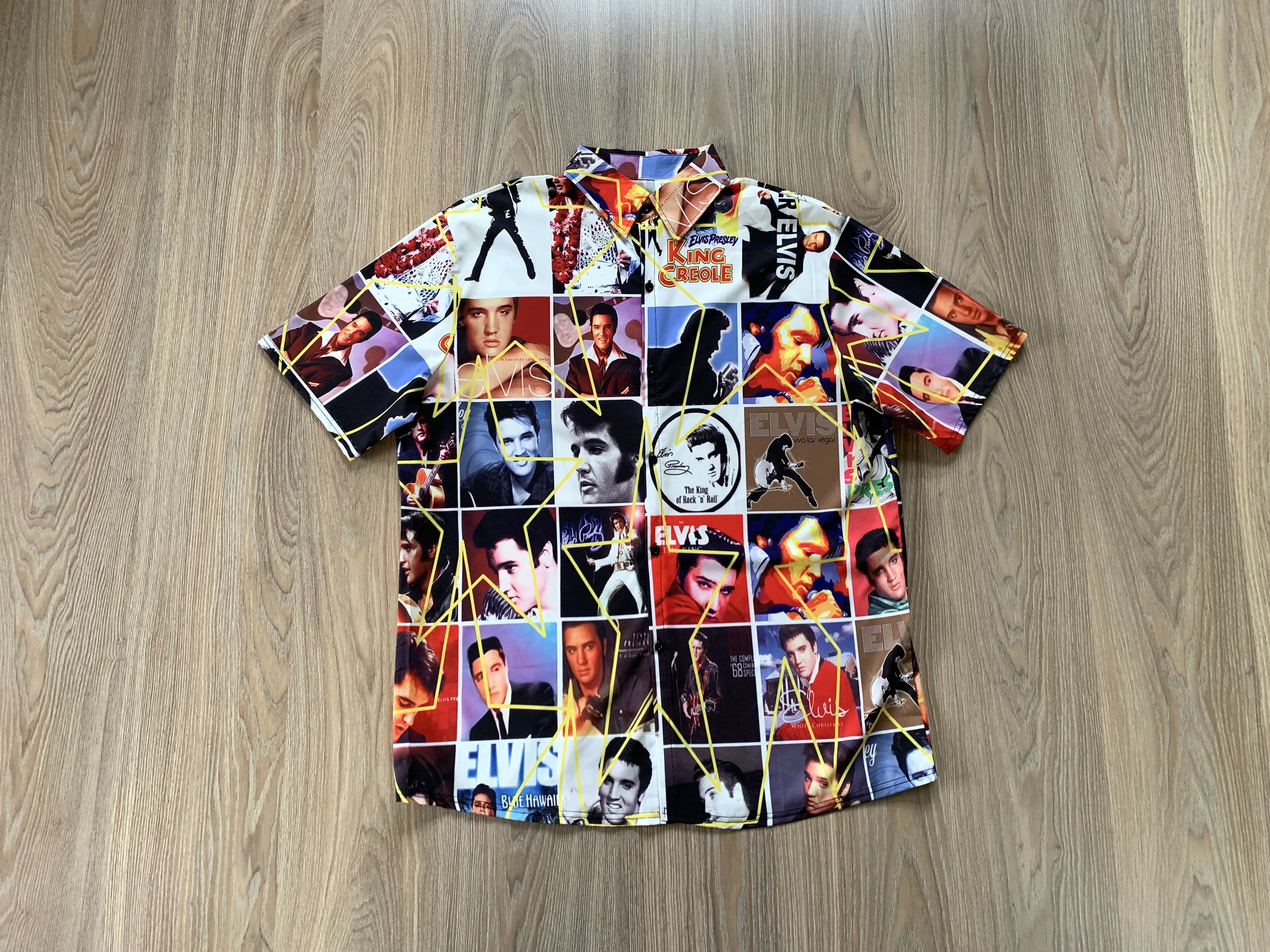 image of Vintage Elvis Presley Short Sleeve Printed Shirt, Men's (Size XL)