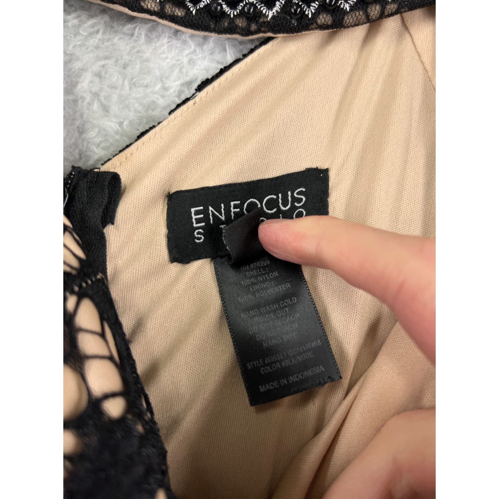 Vintage Enfocus Studio Dress Womens 6 Black Lace Sleeveless Polyester Nylon Elegant Wear Dress Size M / US 6-8 / IT 42-44 - 4 Thumbnail