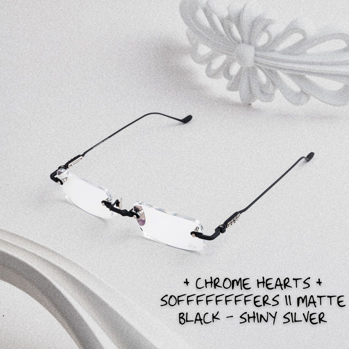 CHROME HEARTS SOFFFFFFFFERS II MBK /SHINY SILVER GLASSES