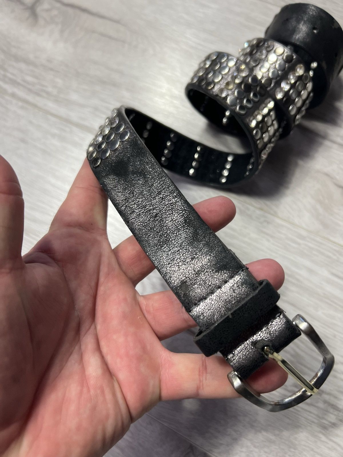 Vintage Vintage Avant Garde Studded Leather Belt Y2K Style Size ONE SIZE - 5 Thumbnail