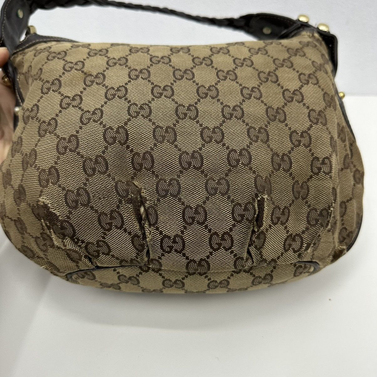 Gucci ‼️LASTDROP‼️ AUTHENTIC GUCCI GG MONOGRAM STUDDED HOBO BAG Size ONE SIZE - 10 Thumbnail