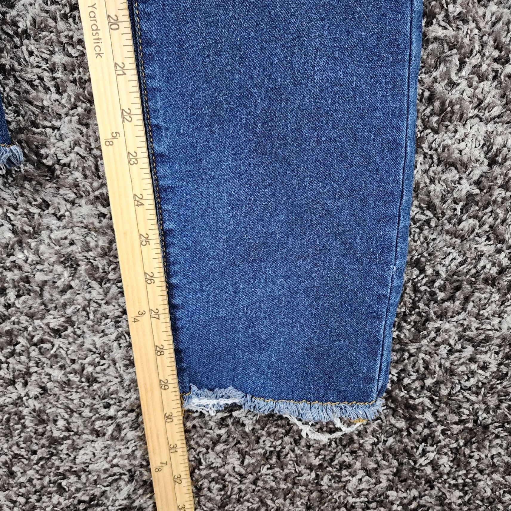 Boohoo BOOHOO Plus Distressed Tapered Jeans Size 18 Blue Womens Size 40" / US 18 - 5 Thumbnail