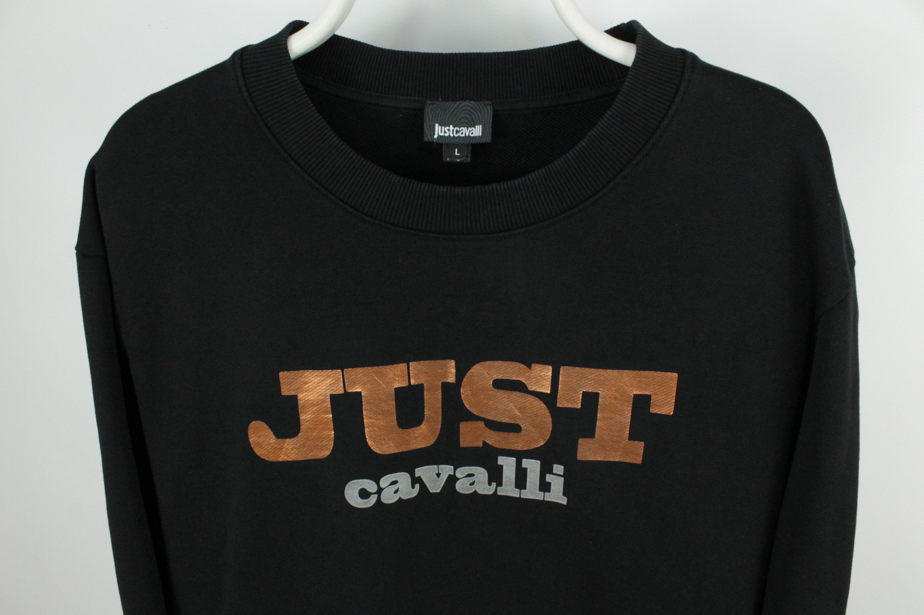 Just Cavalli Just Cavalli Black Cotton Crewneck Pullover Sweatshirt Mens Size US L / EU 52-54 / 3 - 5 Thumbnail