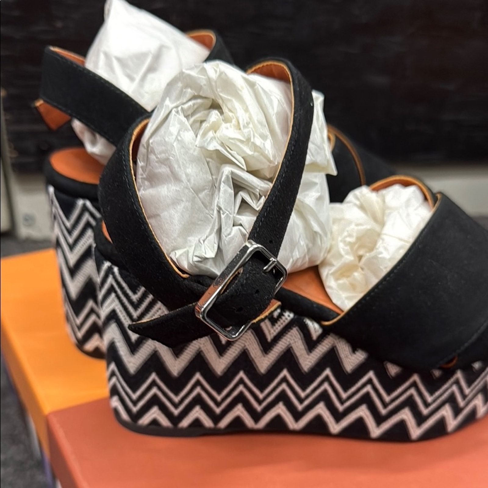 Missoni NWT Missoni Black White Zigzag Platform Wedges Size 36 US 6 Size US 6 / IT 36 - 5 Thumbnail