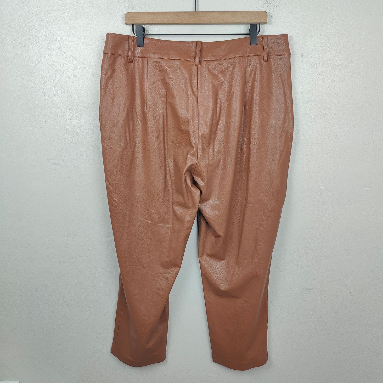 Commando Commando Faux Leather Trouser Pants Womens XL Warm Brown Size 33" - 4 Thumbnail