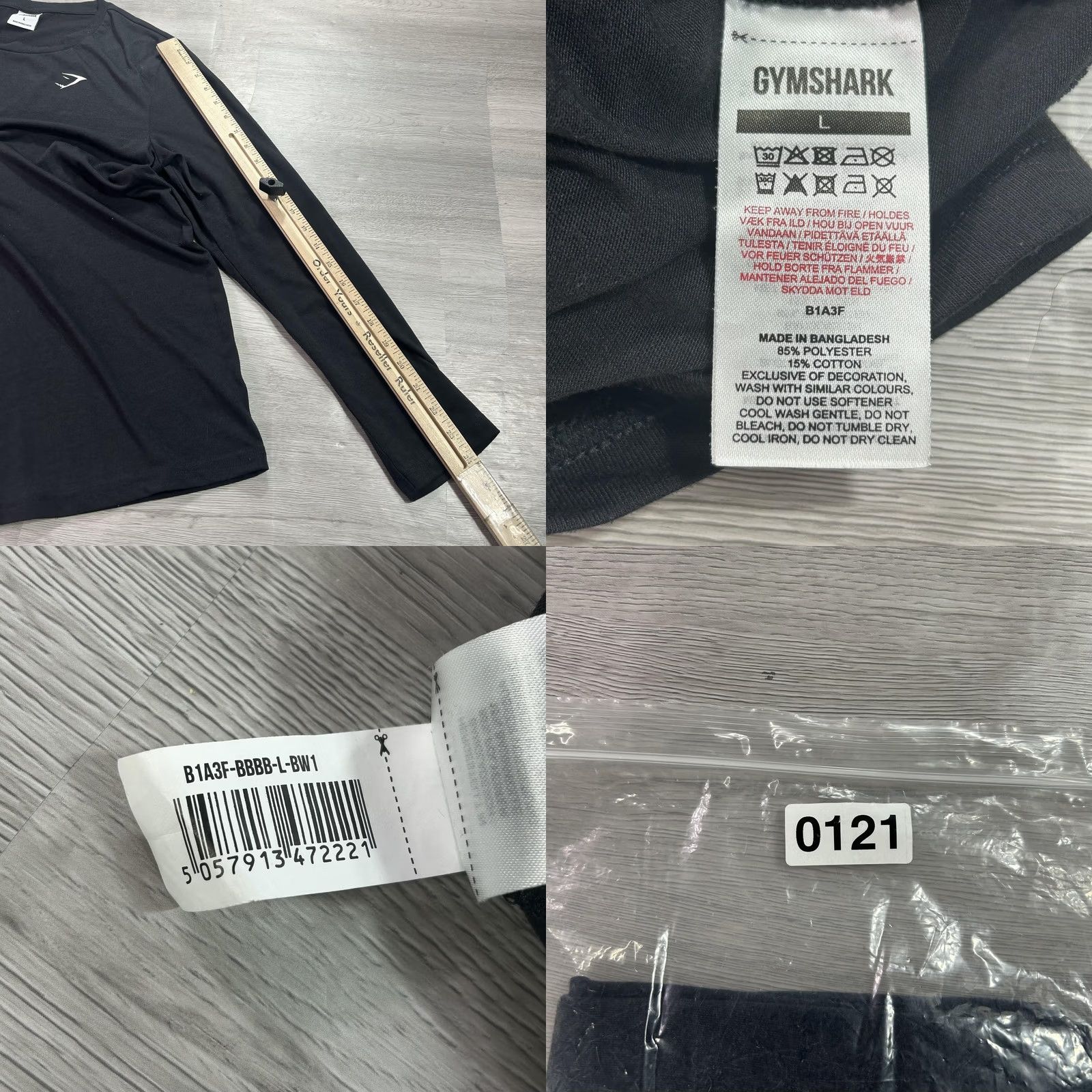 Gymshark Gymshark Shirt Mens Large Black Long Sleeve Training Performance Athletic Top Size US L / EU 52-54 / 3 - 8 Thumbnail