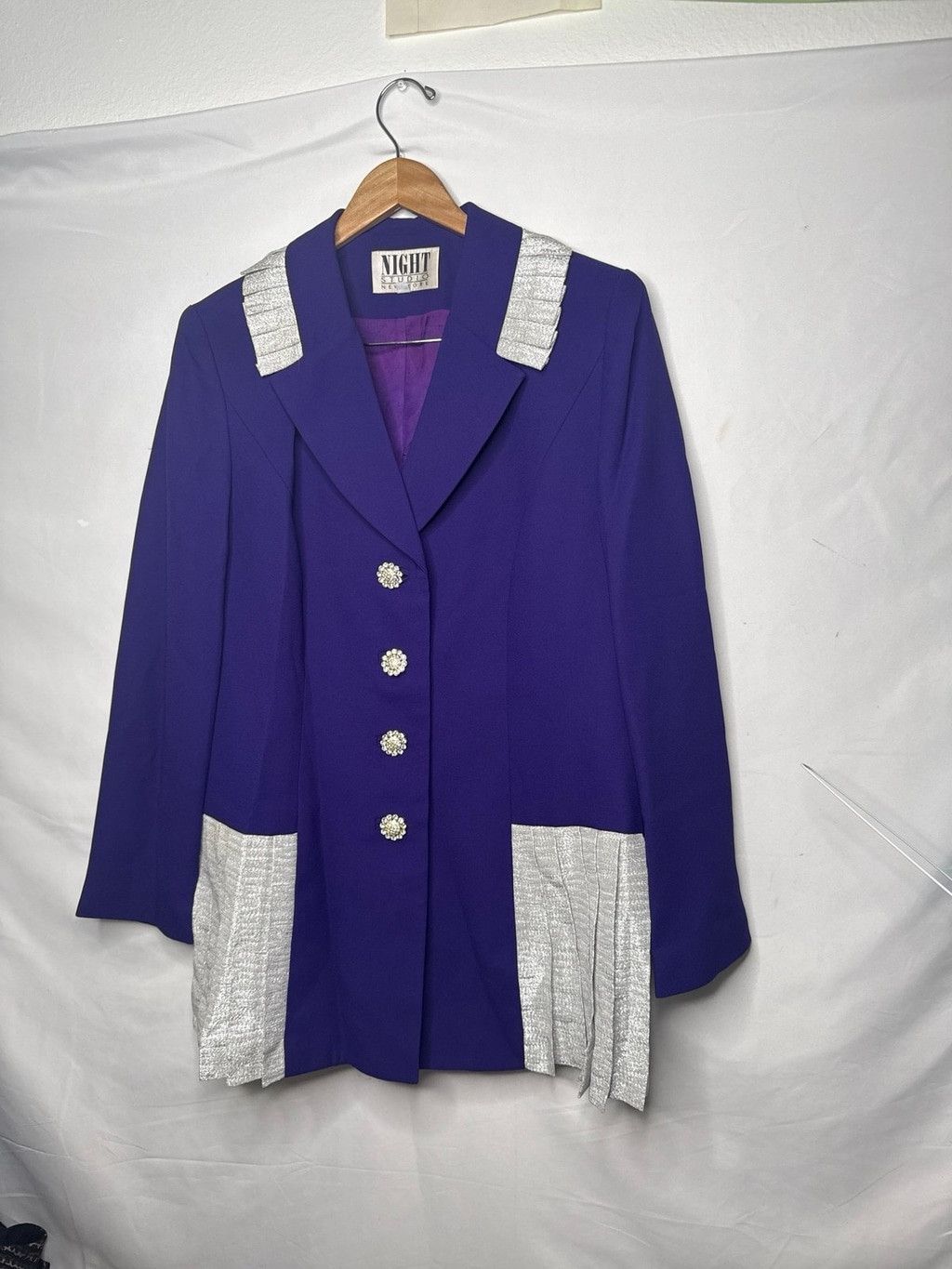 Other VINTAGE Night Studio New York purple w/ silver blazer sz 14 Size XL / US 12-14 / IT 48-50 - 2 Thumbnail