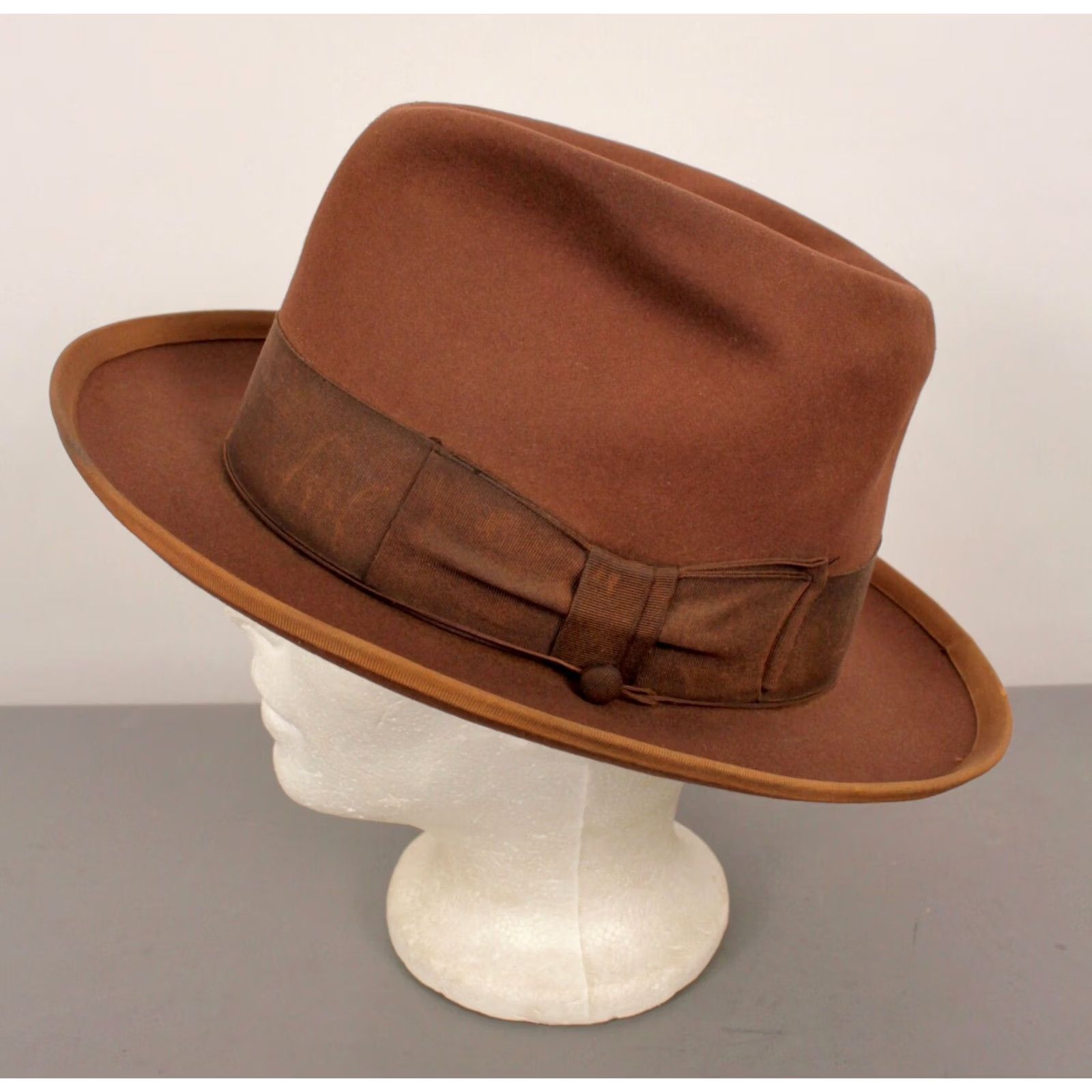 Stetson VINTAGE Stetson Hat Brown 1950s 70s Stetsonian Size 6 7/8 Mens Size ONE SIZE - 3 Thumbnail