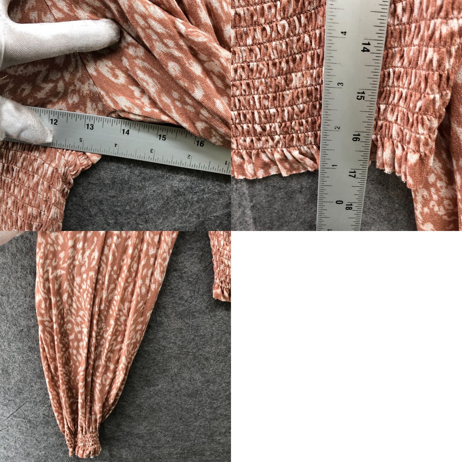 Urban Outfitters Urban Outfitters Smocked Crop Top Womens S Balloon Sleeve Blush Pink Boho Hippie Size S / US 4 / IT 40 - 8 Thumbnail