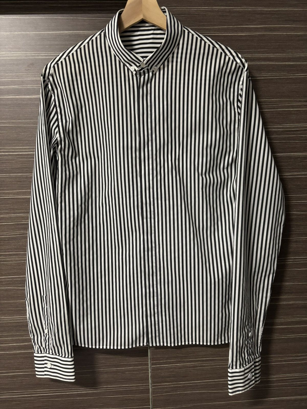 Haider Ackermann Haider Ackermann Black Stripe Cotton Shirt Size US S / EU 44-46 / 1 - 1 Thumbnail