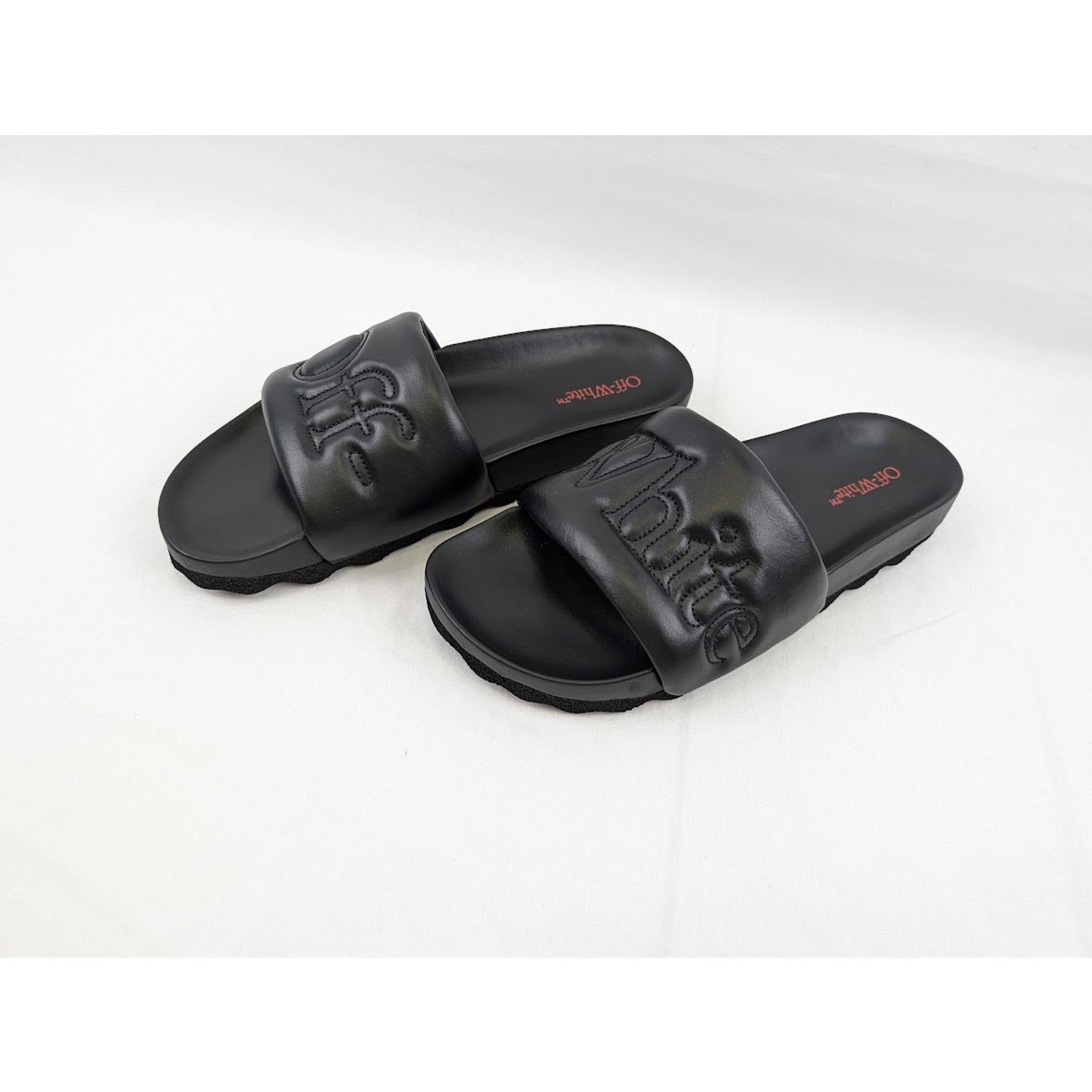 Off-White o1rshd1 Bookish Leather Slider in Black Size US 12 / EU 45 - 15 Thumbnail