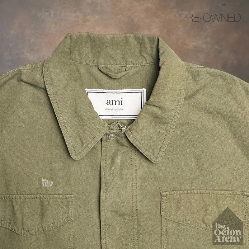 AMI Ami Alexandre Mattiussi Military Field Jacket 'Khaki' Size US XL / EU 56 / 4 - 5 Thumbnail