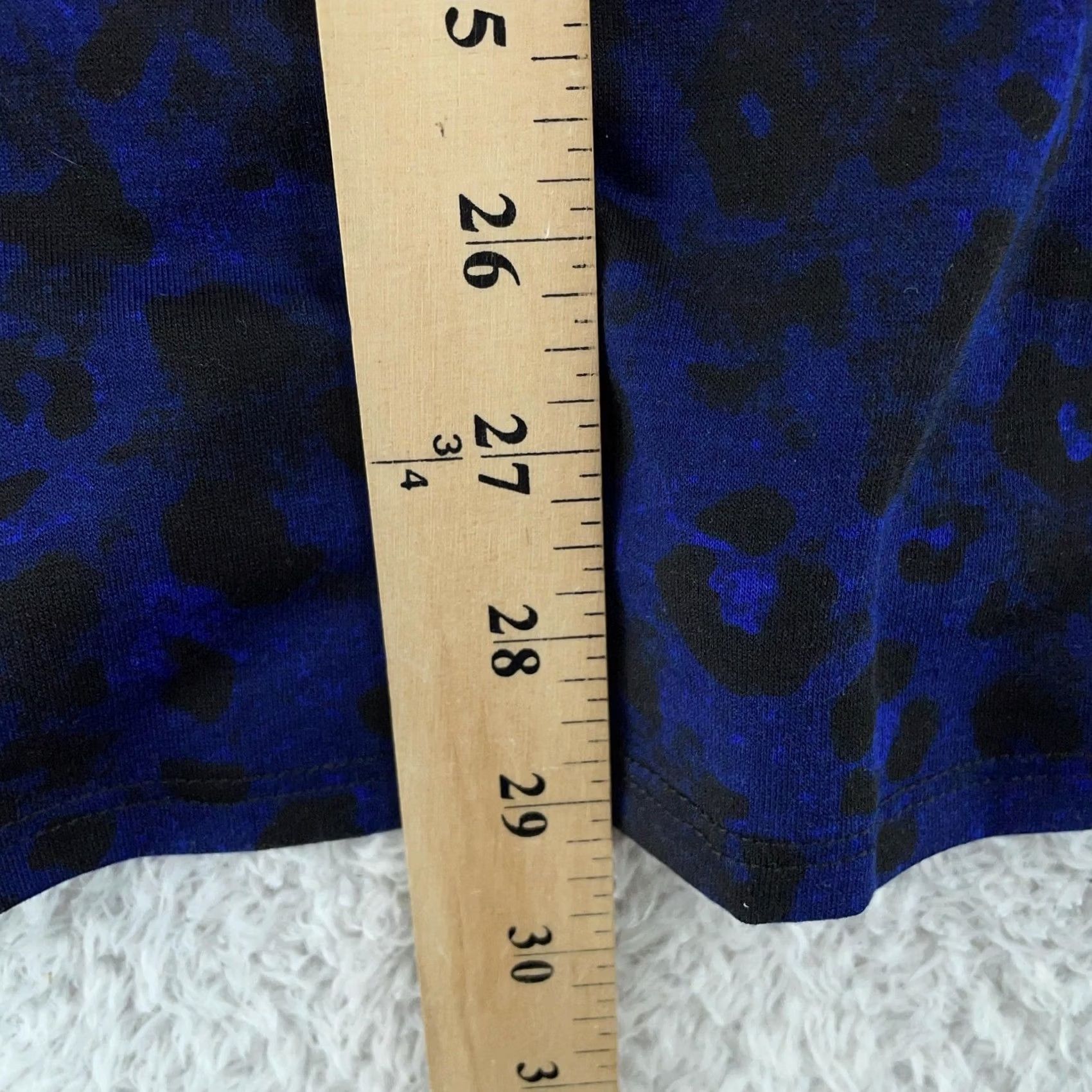 Vintage LuLaRoe Elizabeth Shirt Womens Large Blue Black Leopard Print Long Sleeve Tunic Size L / US 10 / IT 46 - 5 Thumbnail