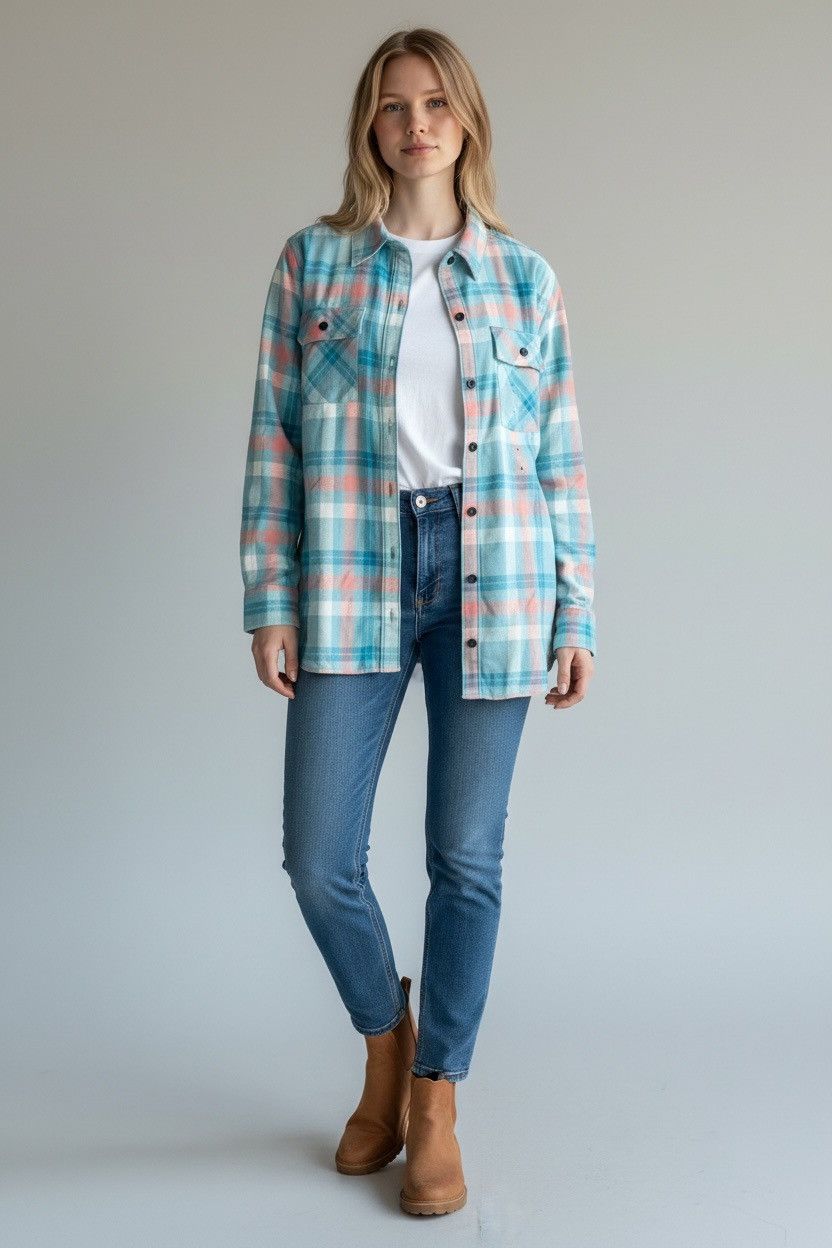 Anthropologie Ascend Women's Flannel Shirt Size L / US 10 / IT 46 - 1 Thumbnail