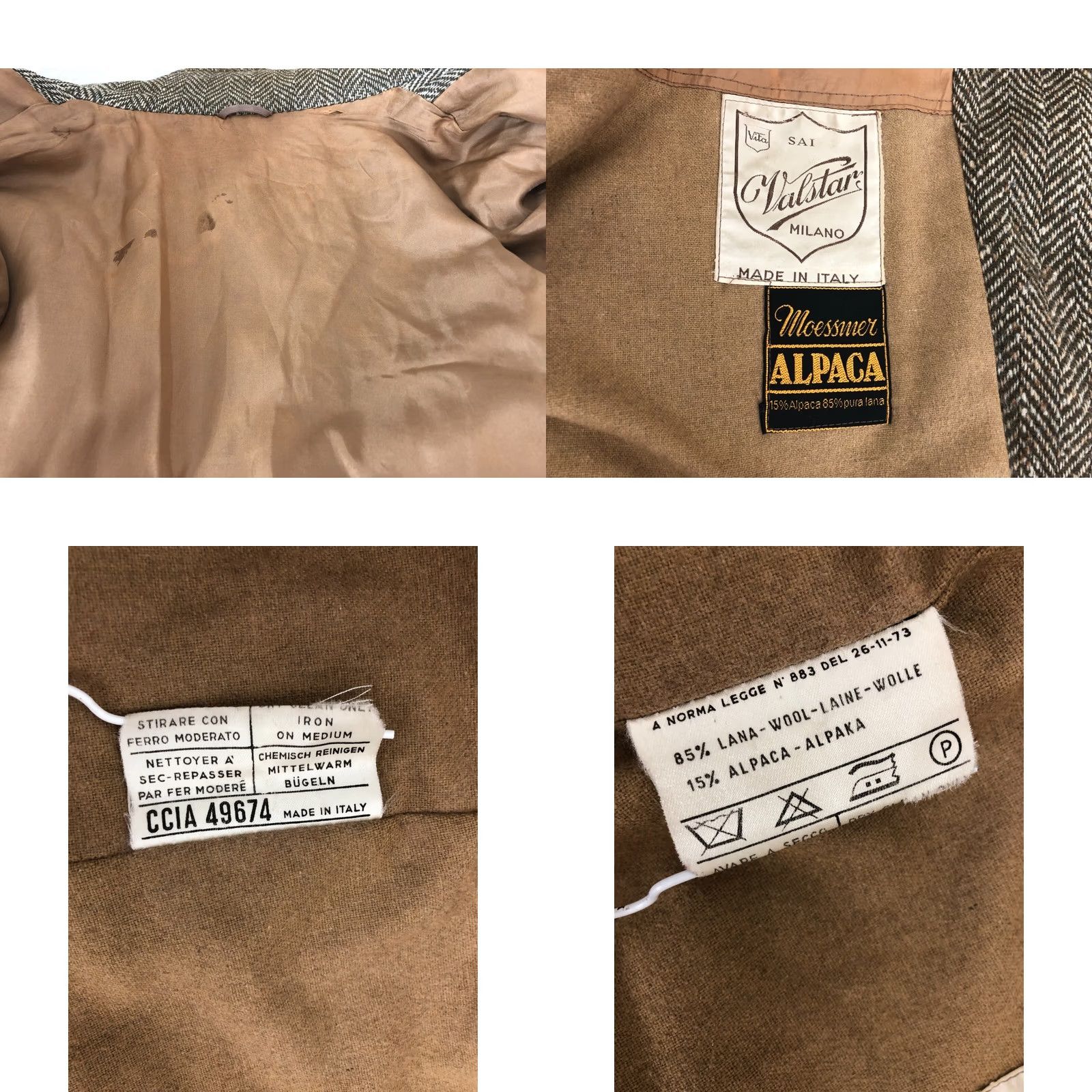 Valstar Valstar Coat Wool/Alpaca Men Brown Patterned Size US M / EU 48-50 / 2 - 9 Thumbnail