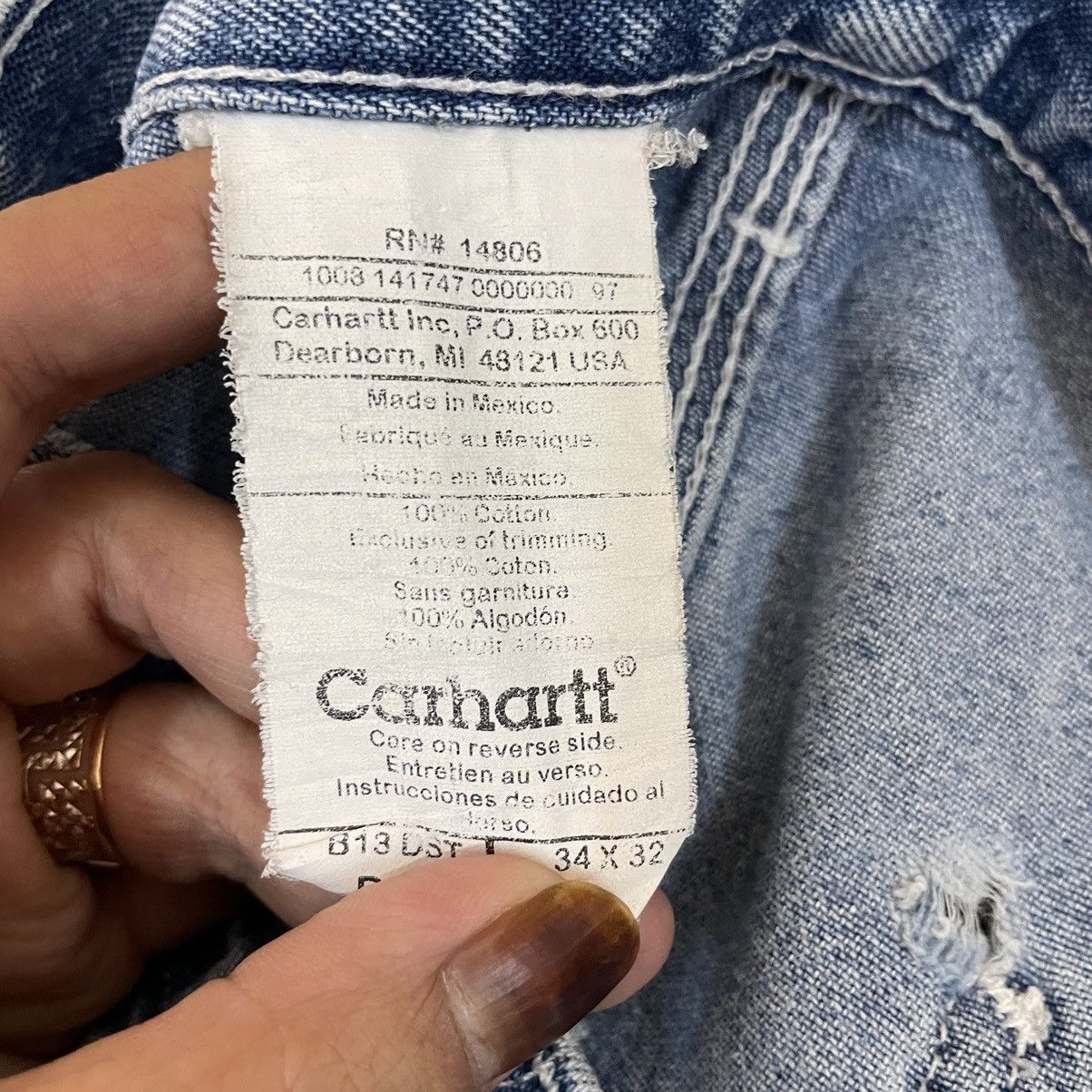 Carhartt × Carhartt Wip × Vintage 💥CARHARTT WIP SINGLE KNEE DISTRESSED JEANS Size US 34 / EU 50 - 13 Thumbnail