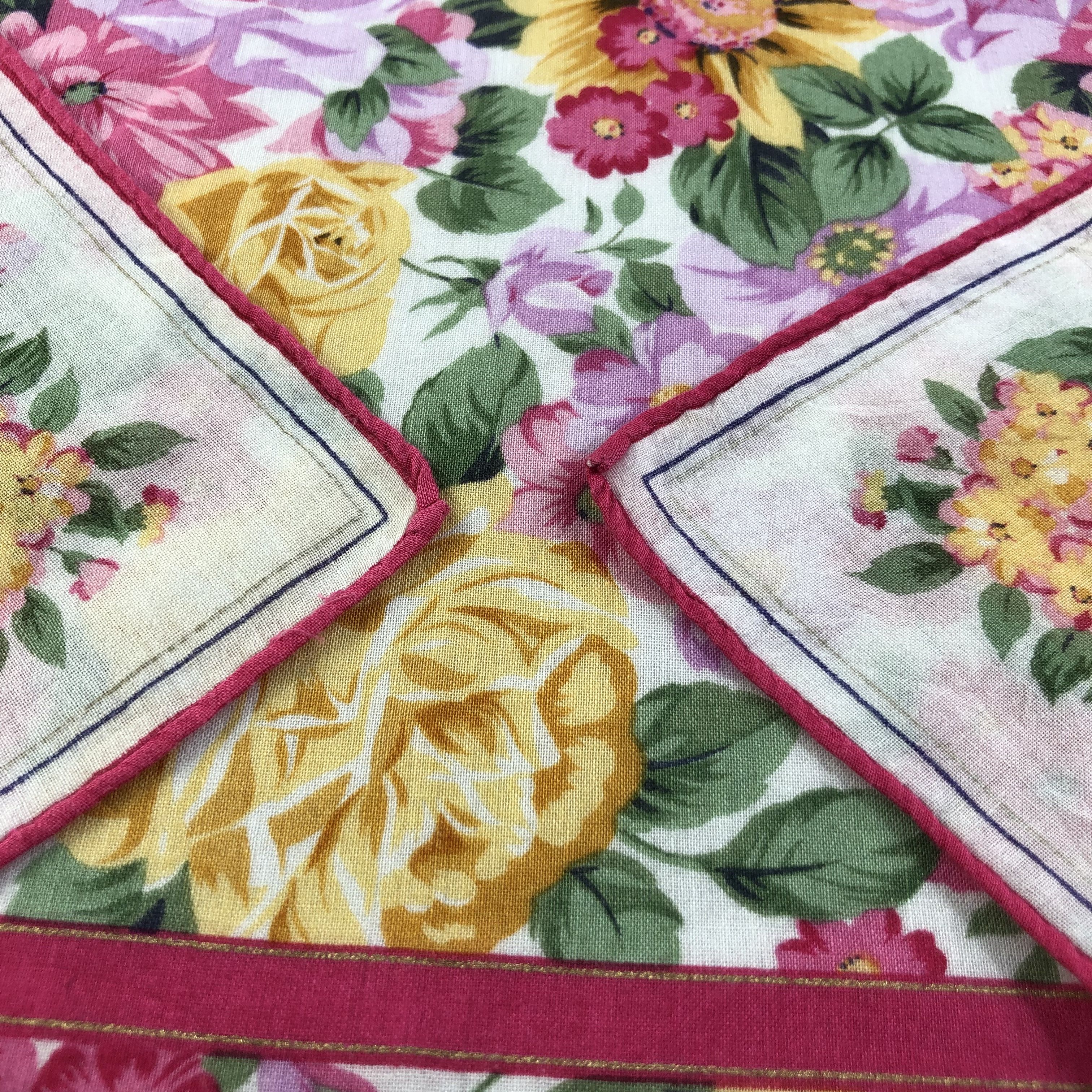 Yves Saint Laurent YSL Floral Handkerchief Neckerchief Bandana H1517 Size ONE SIZE - 5 Thumbnail