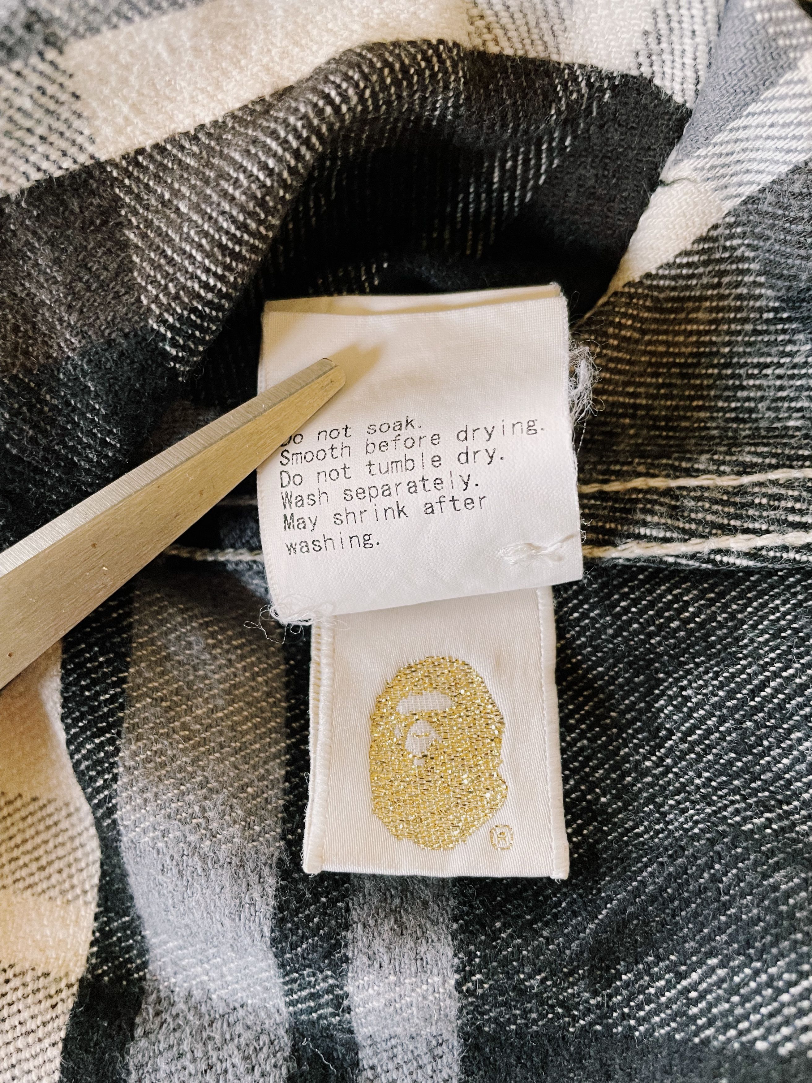 Bape Vintage Y2K Bape Plaid Check Longsleeve Flannel Shirt Size US M / EU 48-50 / 2 - 5 Thumbnail