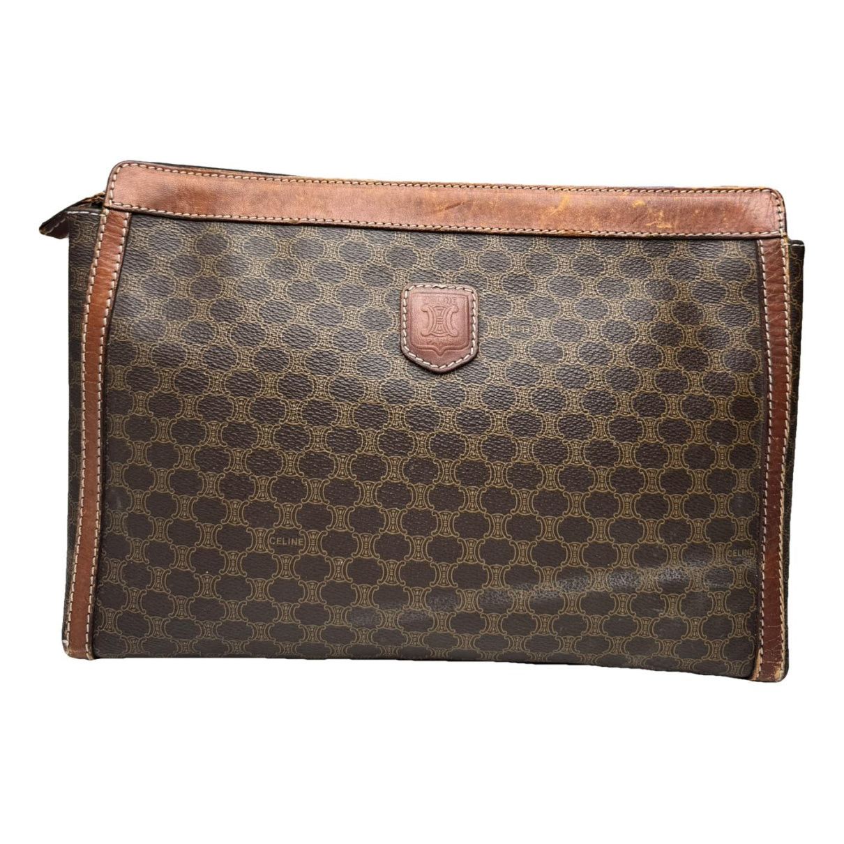 Celine Triomphe Brown Leather Clutch Bag Size ONE SIZE - 1 Thumbnail