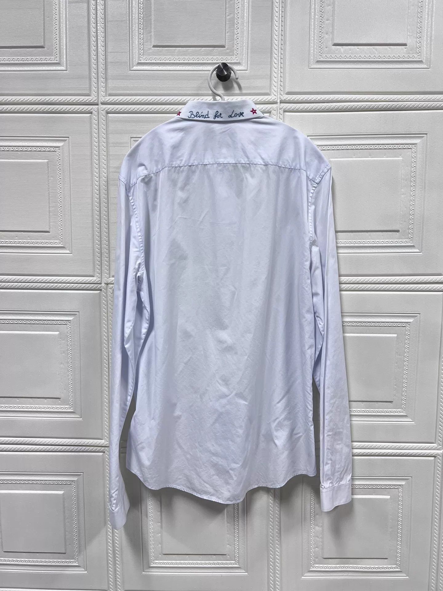 Gucci Gucci Collar Embroidered Letter Shirt 40 99 New Size US M / EU 48-50 / 2 - 2 Thumbnail