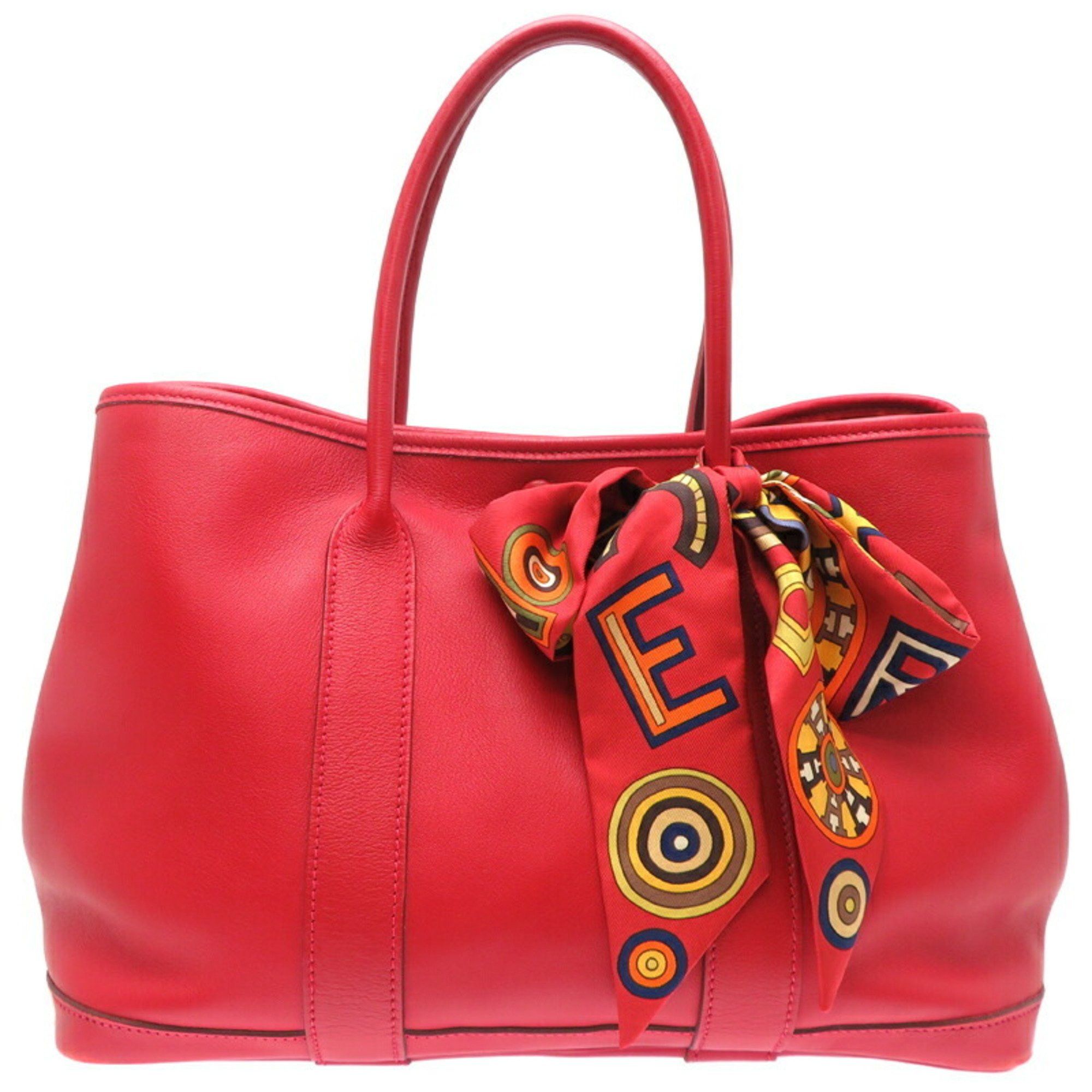 Hermes □J stamp 2006 Garden TPM Ladies Tote Bag Swift Rouge