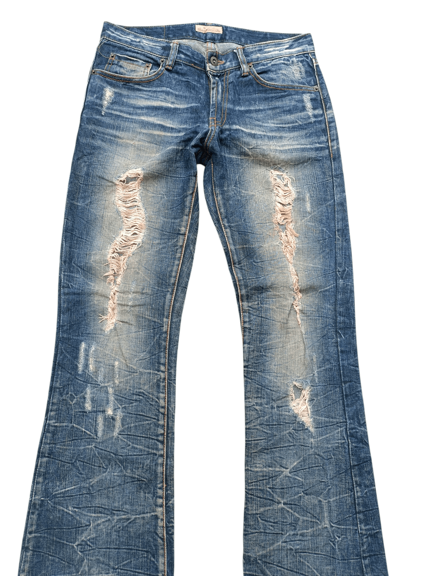Japanese Brand Flared Bootcut Distressed Whiskers Japanese Brand GOA Denim Size US 30 / EU 46 - 14 Thumbnail