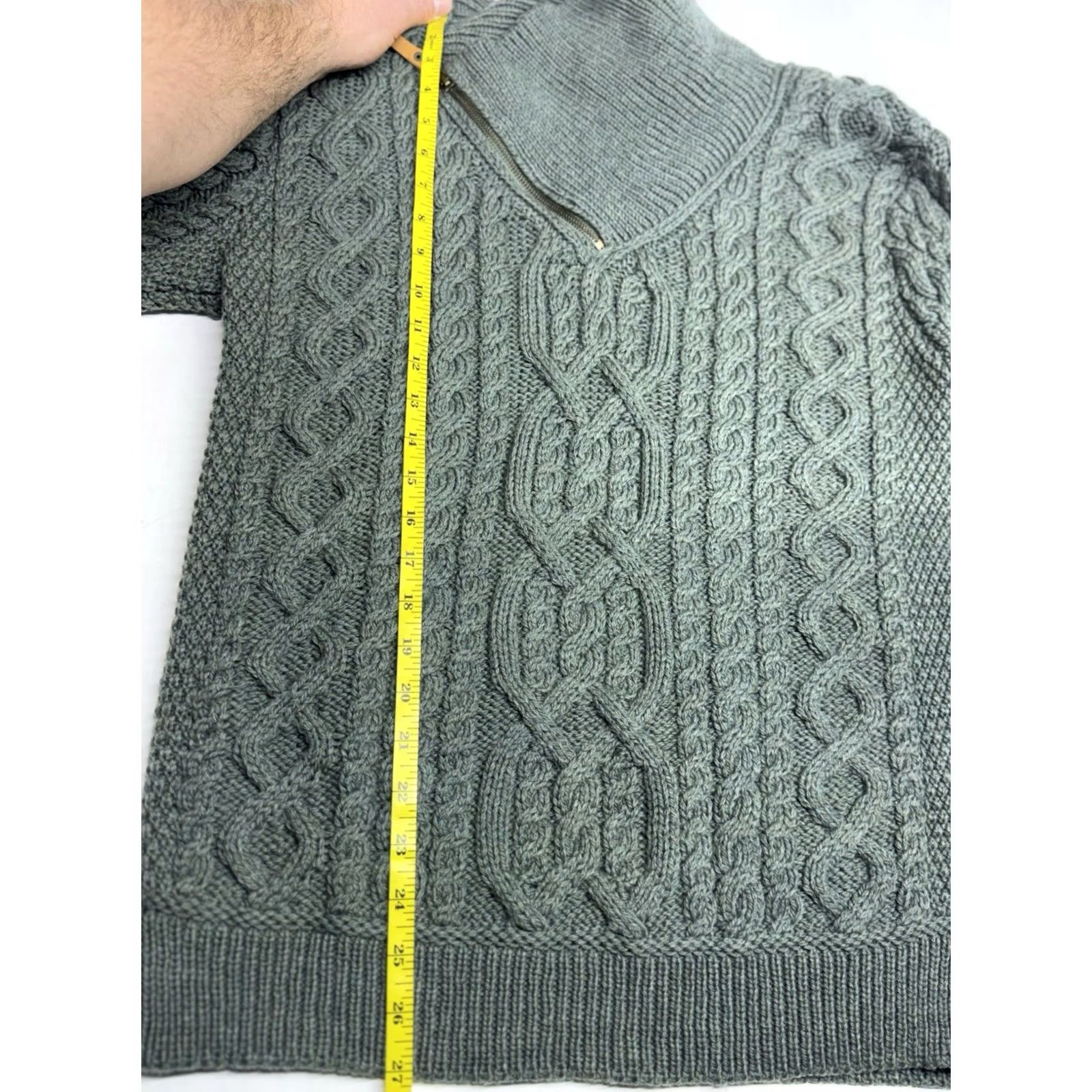 Vintage VINTAGE Aran Crafts Shawl Collar Sweater Mens XL 100% Merino Wool Cable Knit Fisherman Size US XL / EU 56 / 4 - 5 Thumbnail