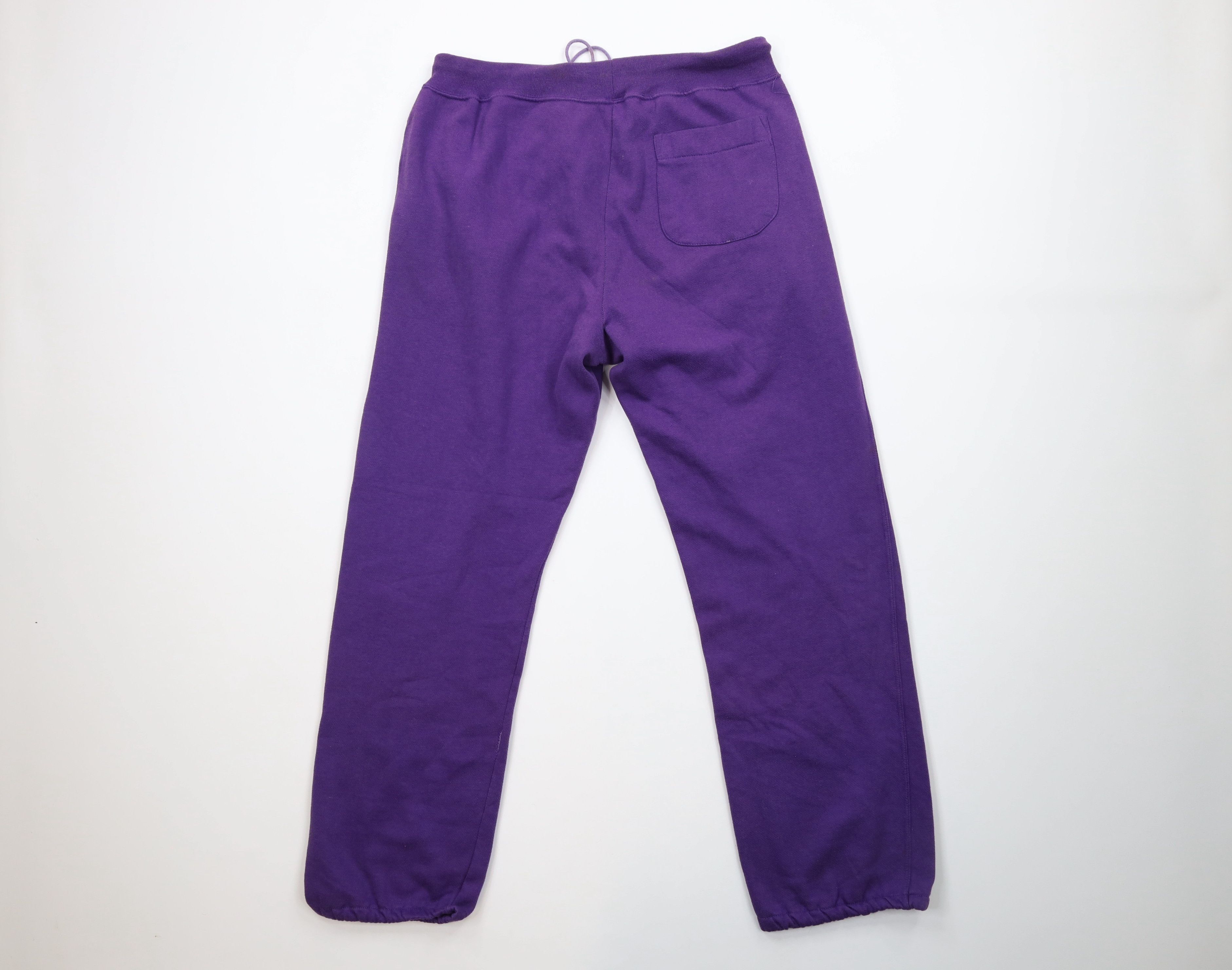 Vintage Vintage 90s Streetwear Distressed Blank Sweatpants Purple Size US 36 / EU 52 - 9 Thumbnail