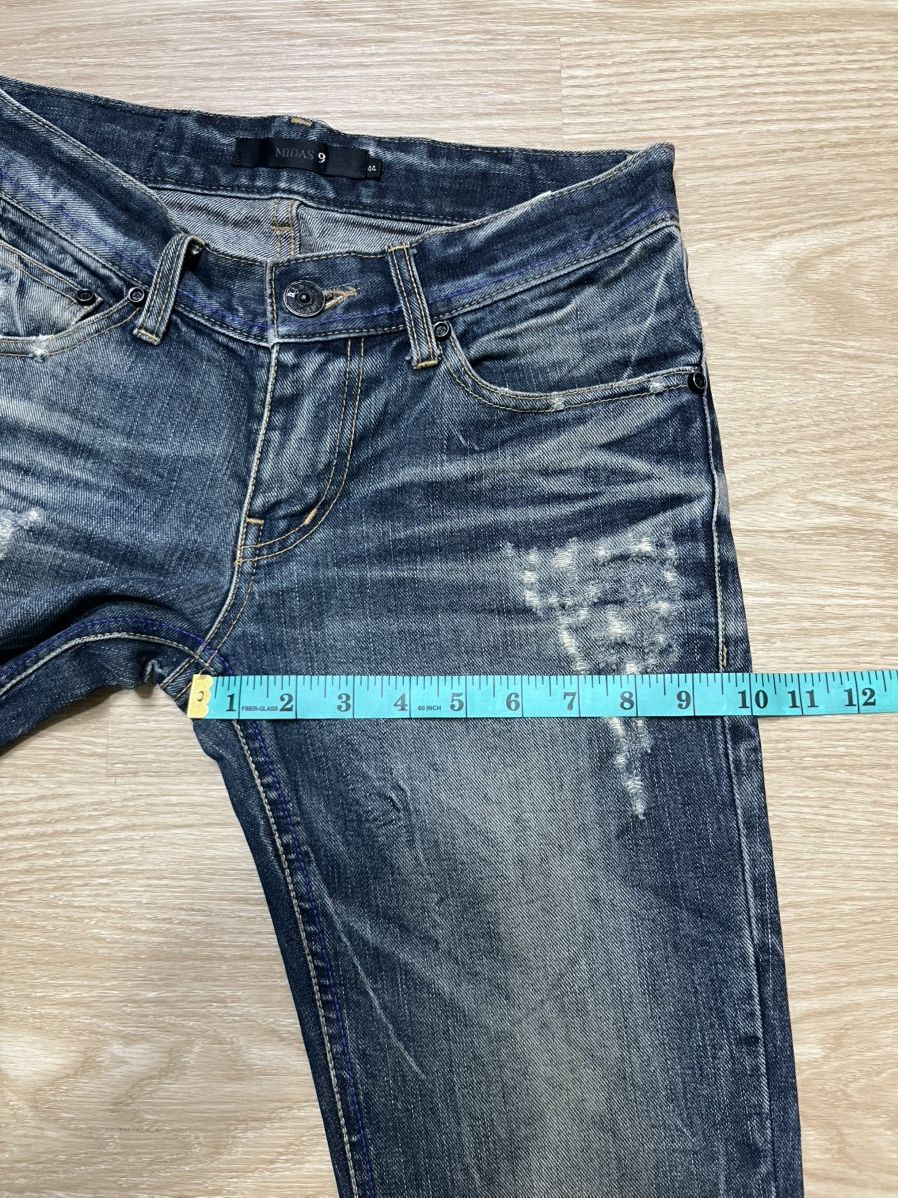 MIDAS Distressed Faded Dark Blue Flare Jeans