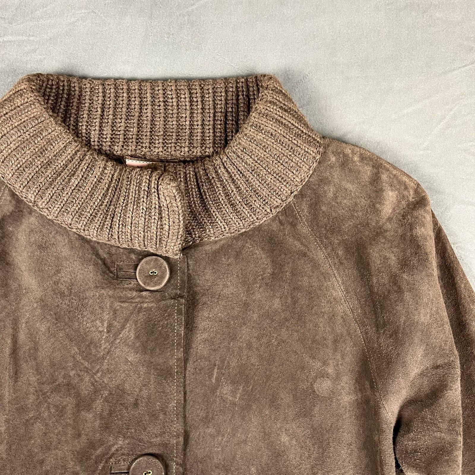 Juicy Couture Juicy Couture Chunky Knit Leather Sweater Jacket Y2K N-04 Size M / US 6-8 / IT 42-44 - 4 Thumbnail