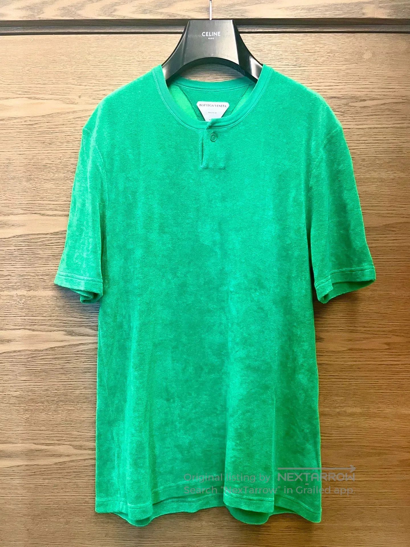 Bottega Veneta Green Short Sleeve Henley Shirt. Size US M / EU 48-50 / 2 - 1 Thumbnail