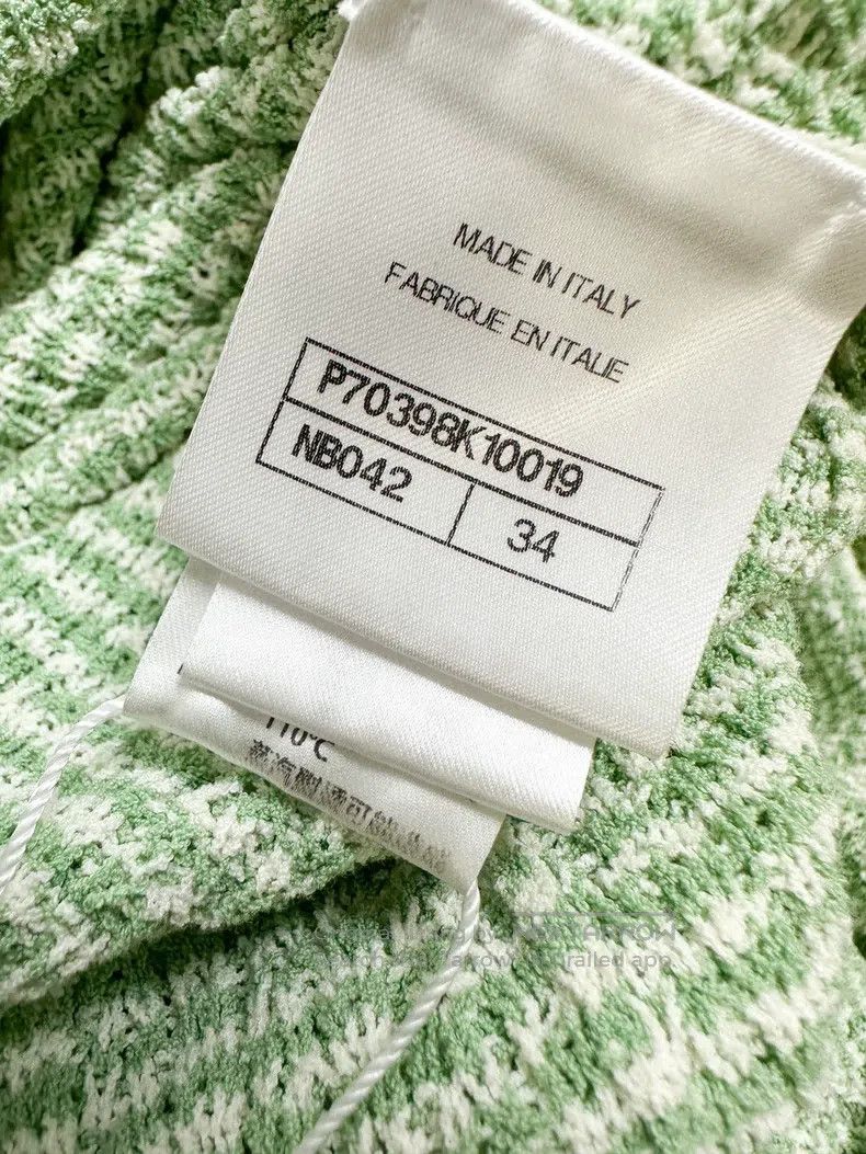 Chanel Chanel Green and white long-sleeved long knitted cardigan Size XXS / US 00 / IT 34 - 7 Thumbnail