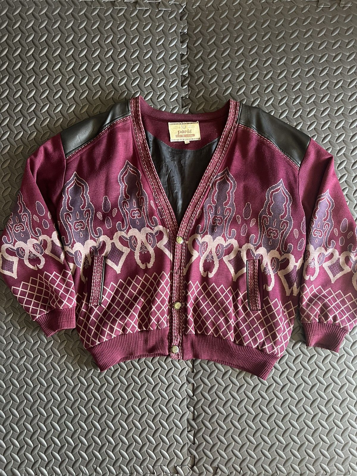Vintage Vintage 90s Cardigan Bomber Paris Size US L / EU 52-54 / 3 - 1 Thumbnail