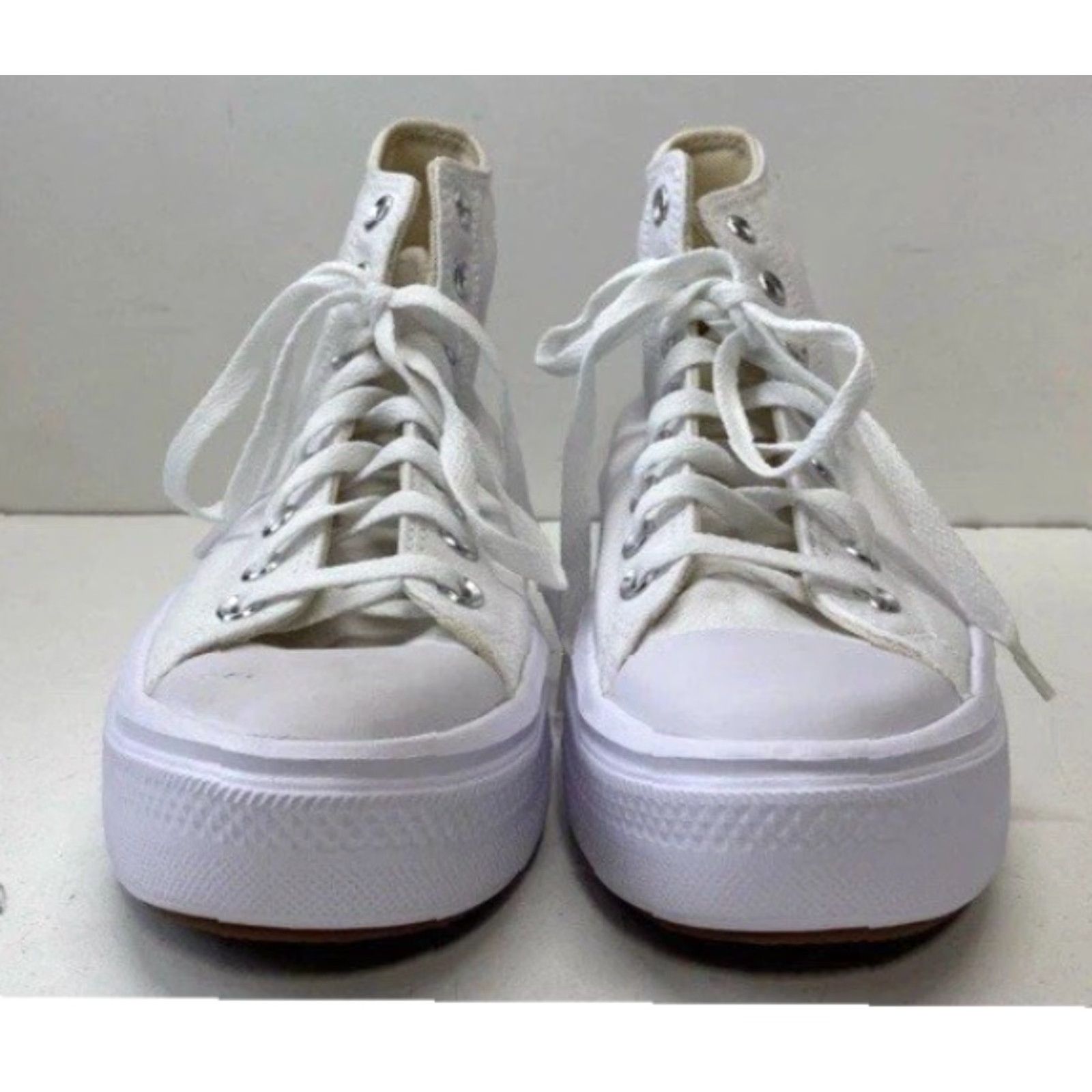 Converse Converse AllStar White Platform Sneakers Casual Unisex Adults Size 9 Canvas Lace-Up Size US 9 / IT 39 - 3 Thumbnail